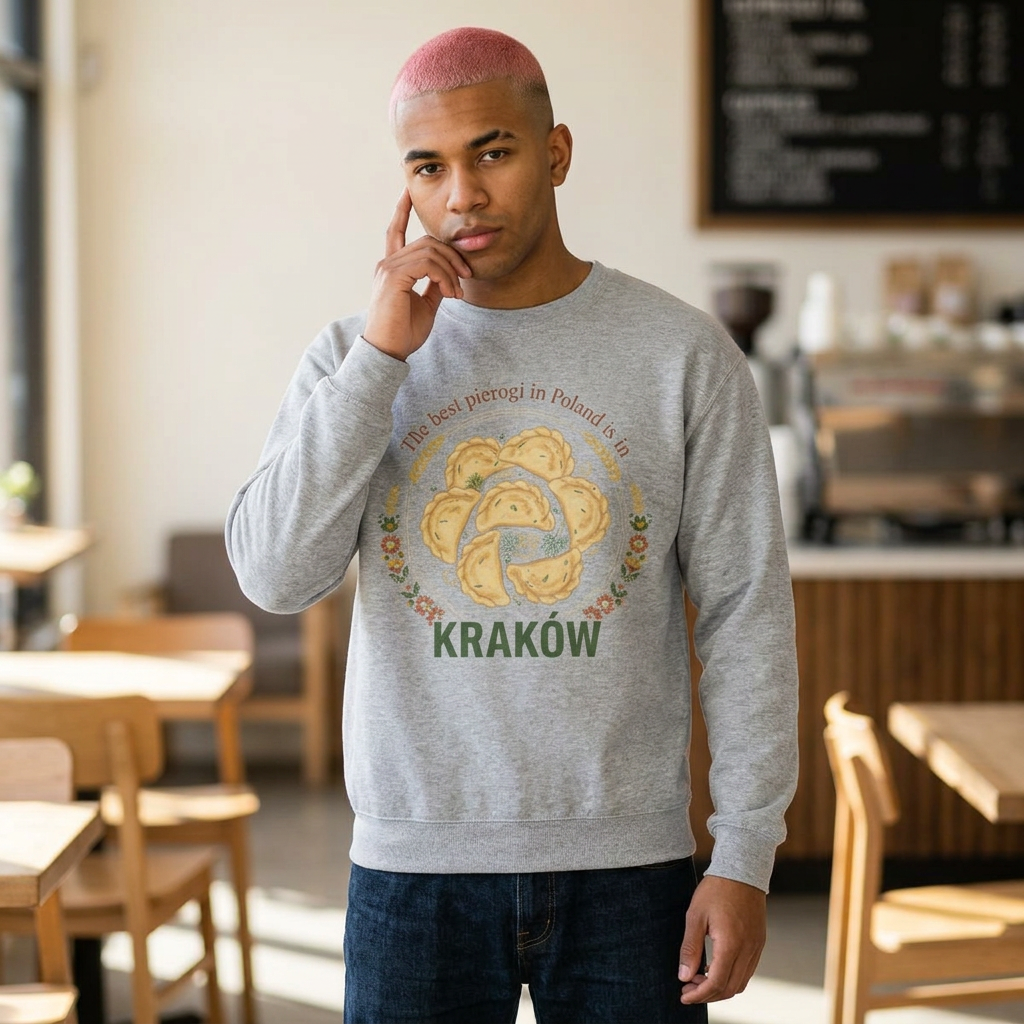 Polish heritage clothing — Kraków pierogi sweatshirt