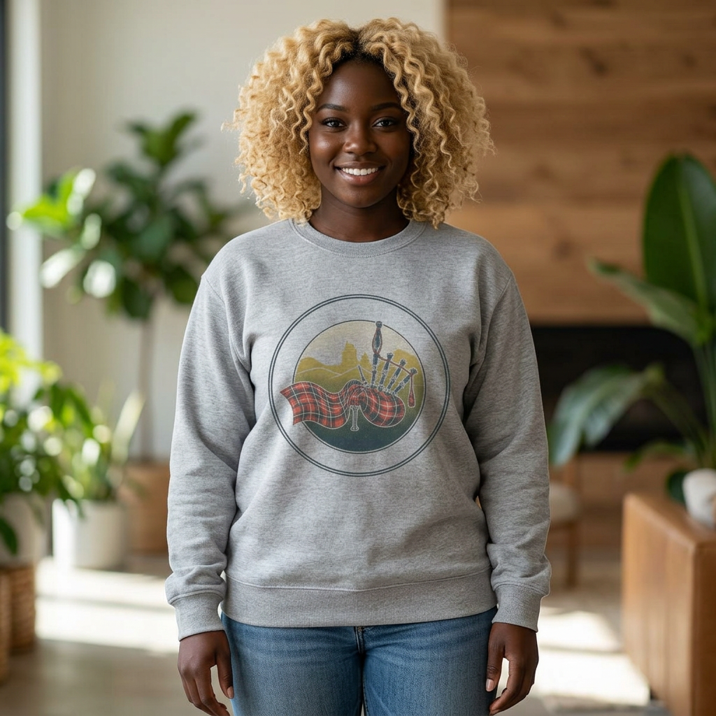 Scottish heritage clothing — vintage bagpipes sweatshirt