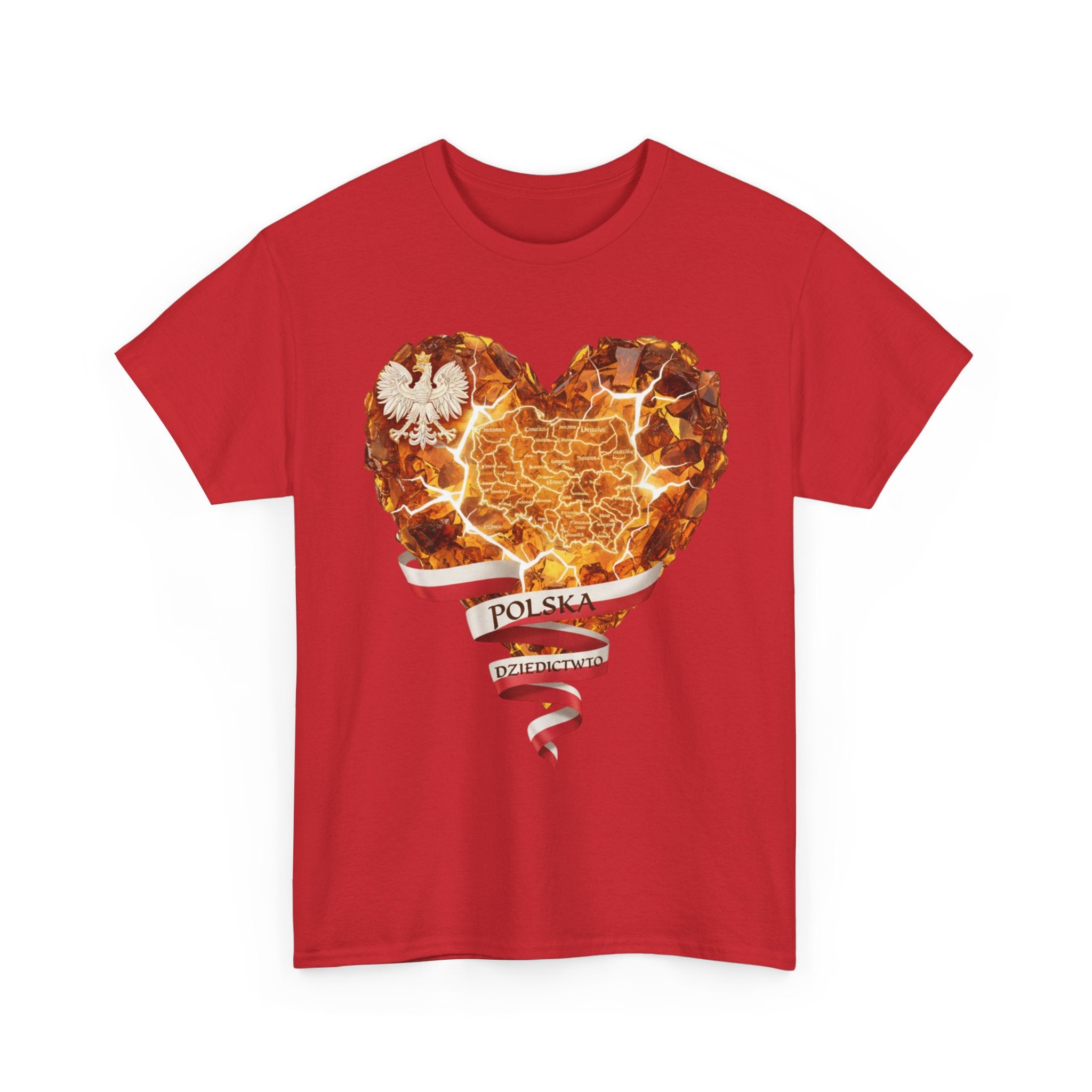 Polish Pride Heart Flame Tee | Polska Heritage T-Shirt