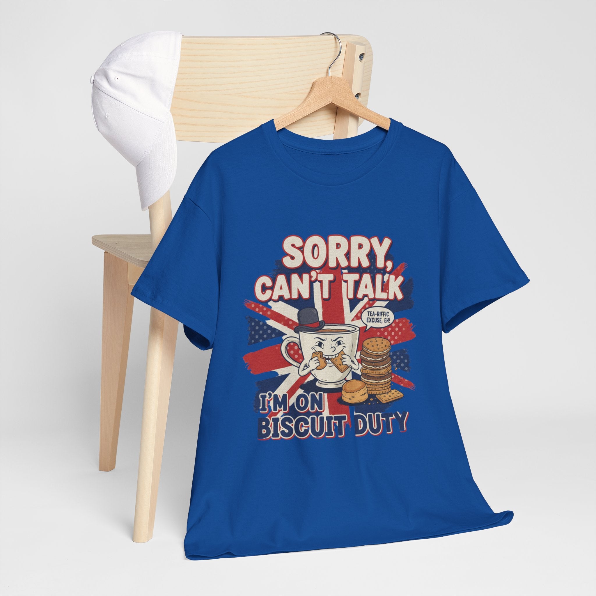 Biscuit Duty T‑Shirt - "Sorry Can't Talk, I'm On Biscuit Duty" British Tea & Biscuit Graphic Tee