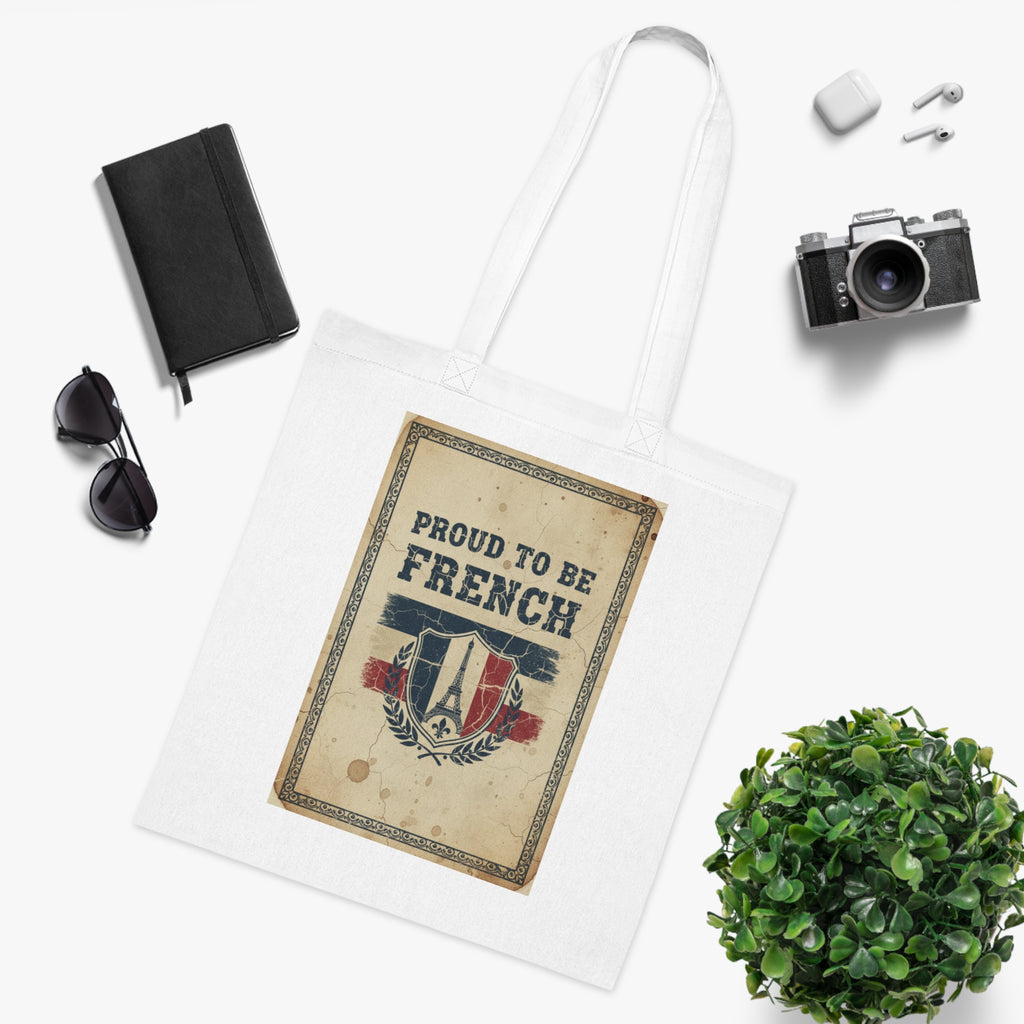Proud to Be French Vintage Shield Cotton Tote