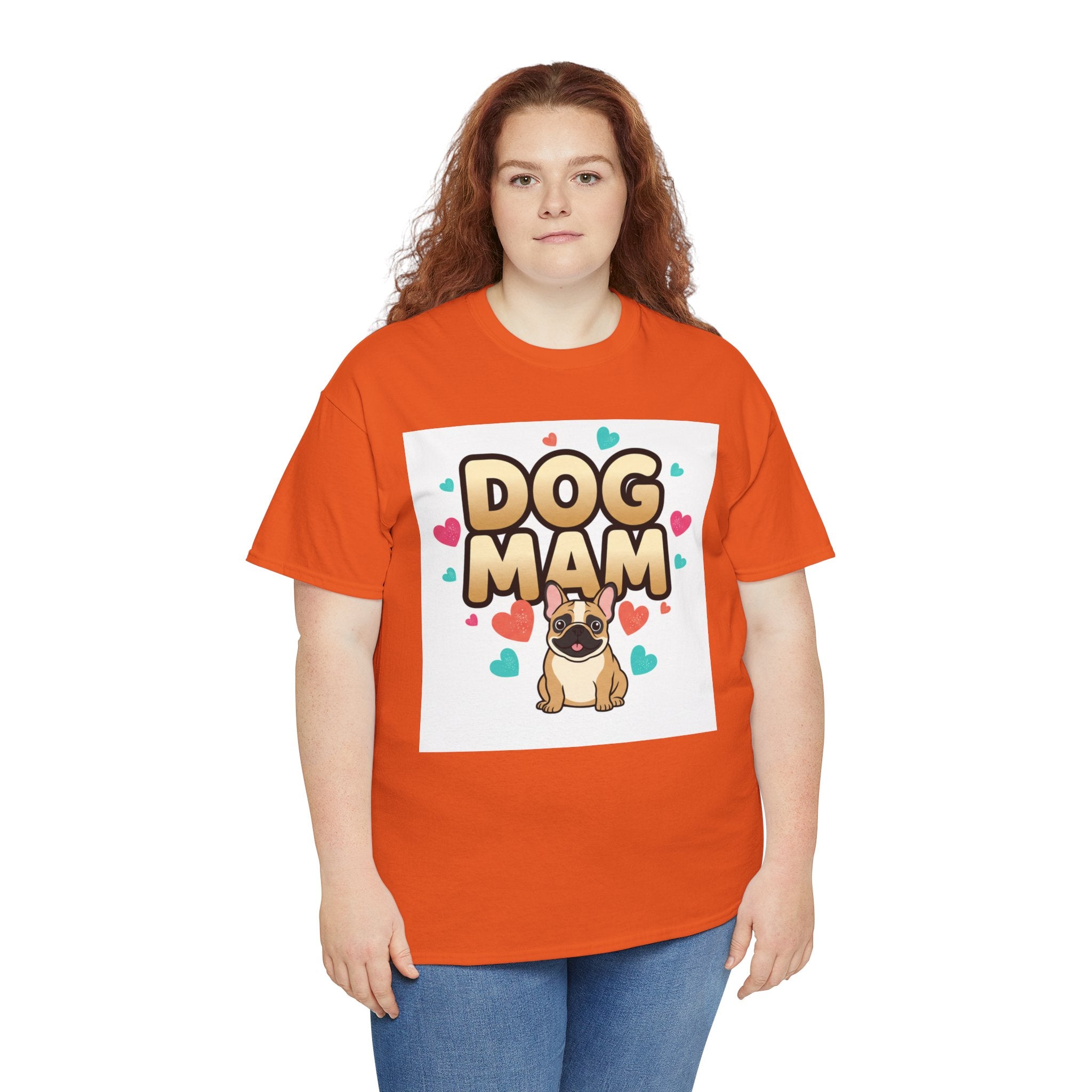 Dog Mom T-Shirt — Cute Pug Design with Hearts, Perfect Gift for Dog Lovers