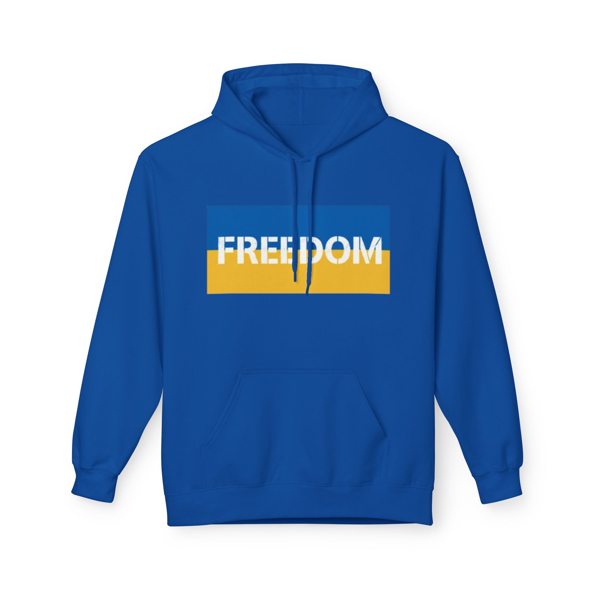 Freedom Flag Hoodie — Blue & Yellow Patriotic Freedom Pullover