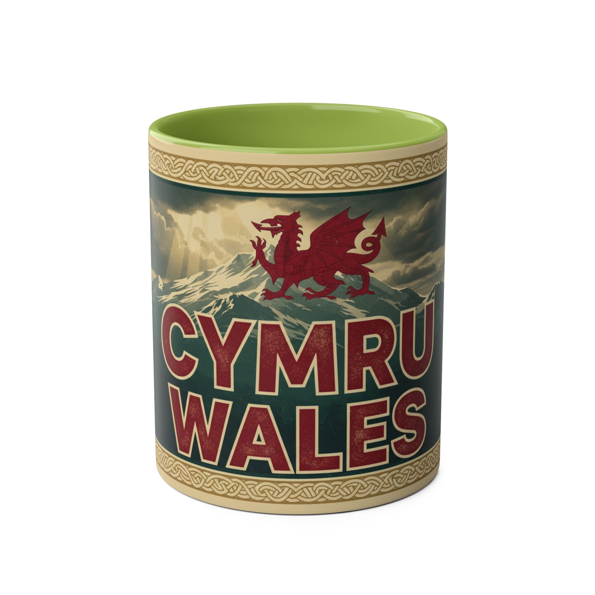 Cymru Wales Coffee Mug — Red Two-Tone 11oz Welsh Dragon Mug