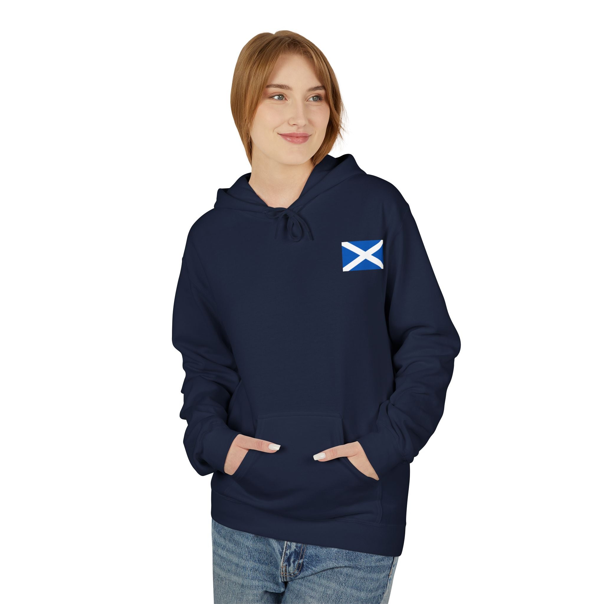 Scottish Hoodie — "Scottish & Proud" Vintage Stag Graphic Pullover