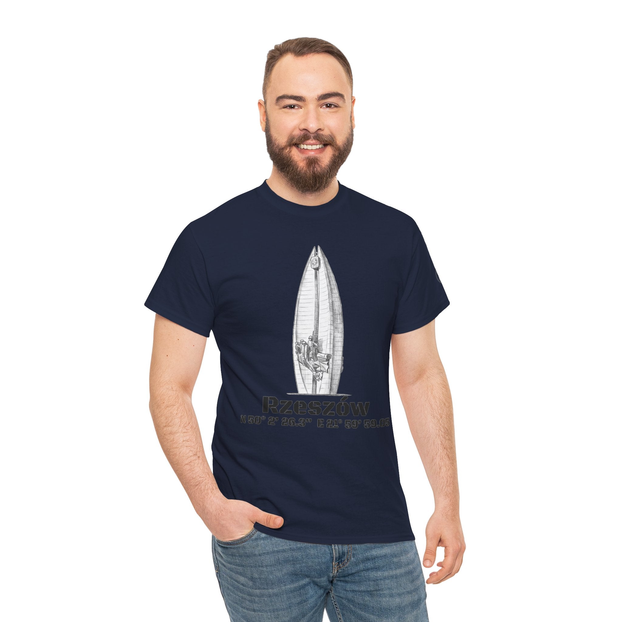 Rzeszów Coordinates T‑Shirt — City Landmark  Sketch Tee