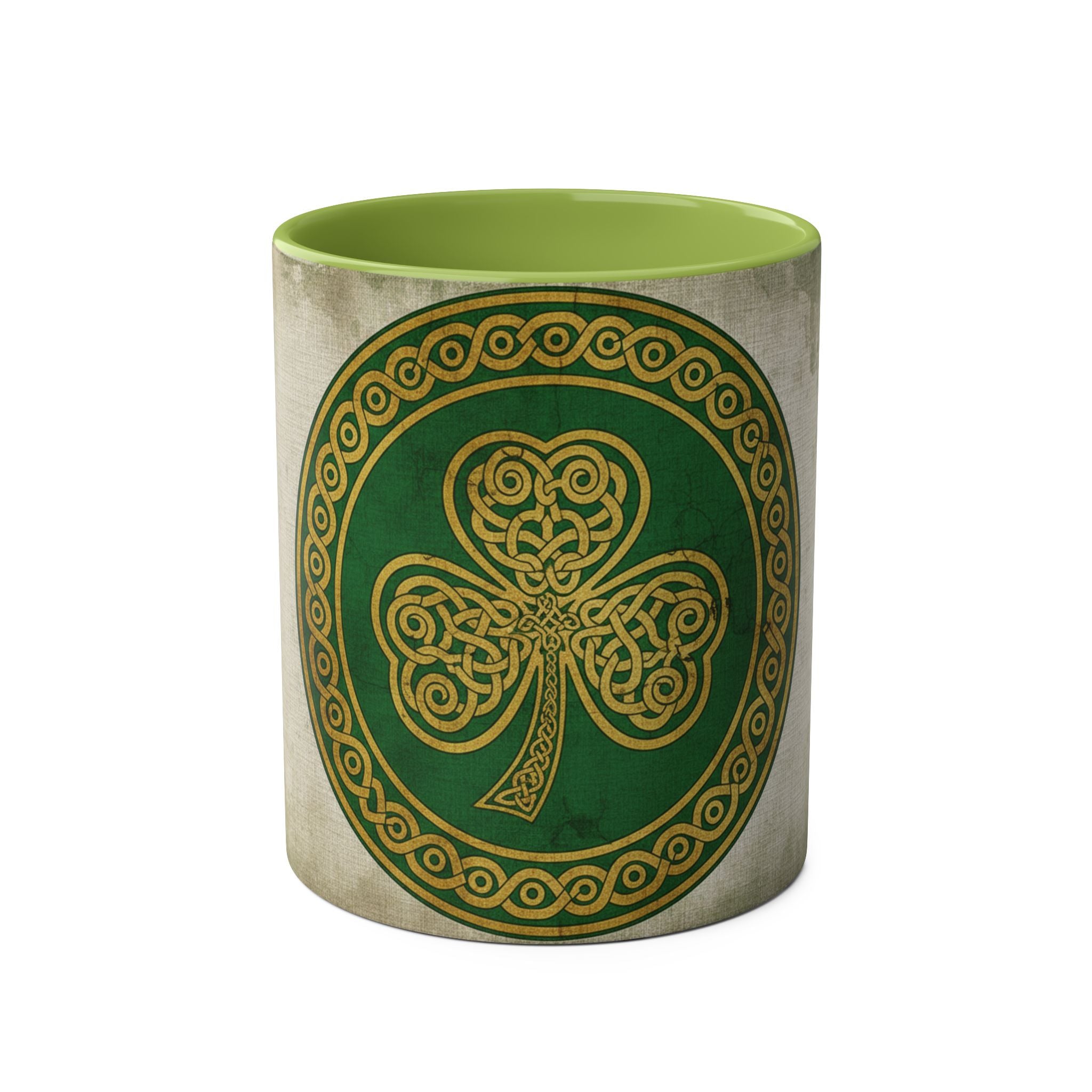 Celtic Shamrock Coffee Mug – Two-Tone 11oz St. Patrick’s Day Mug