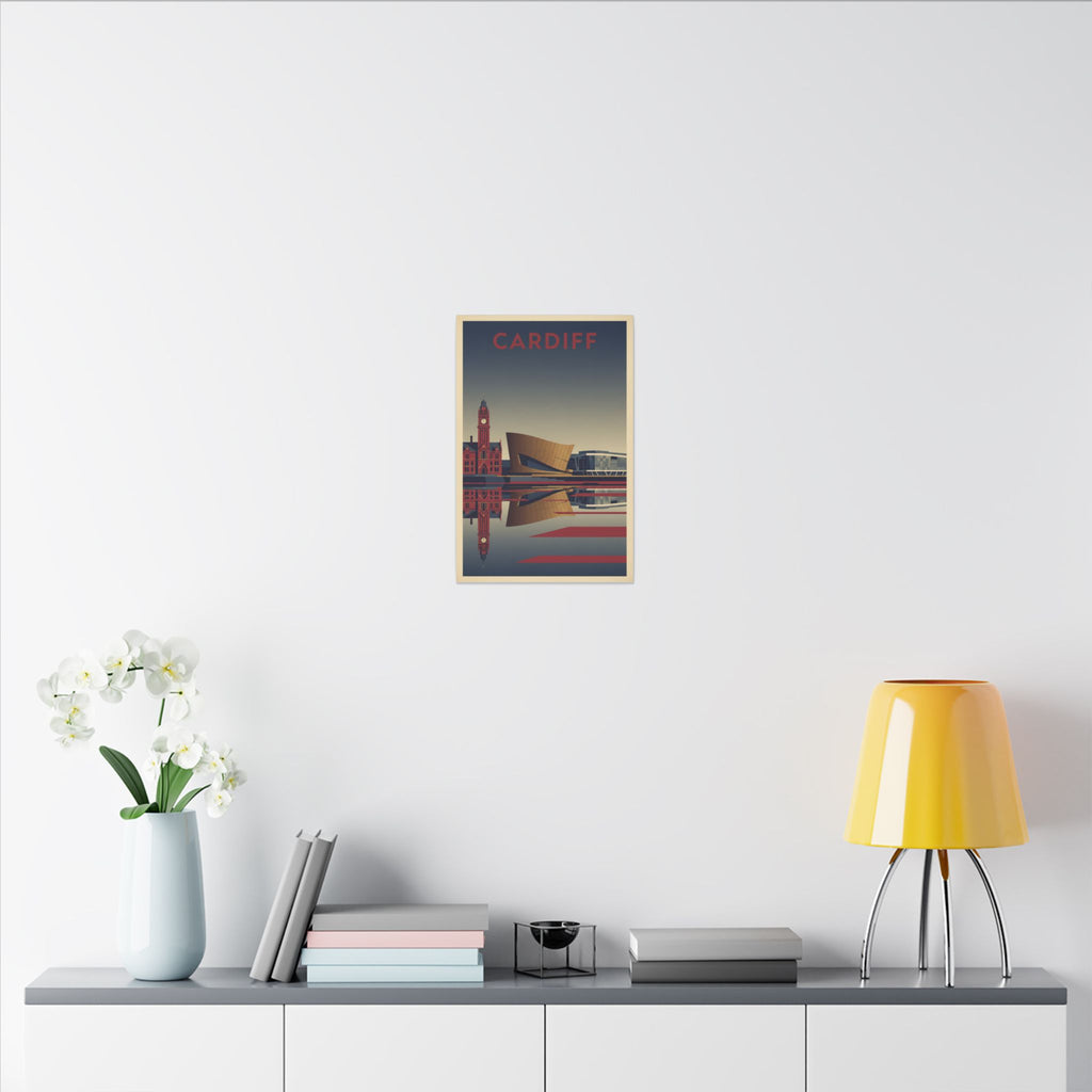 Cardiff Bay waterfront Matte Canvas Print Stretched Wall Art