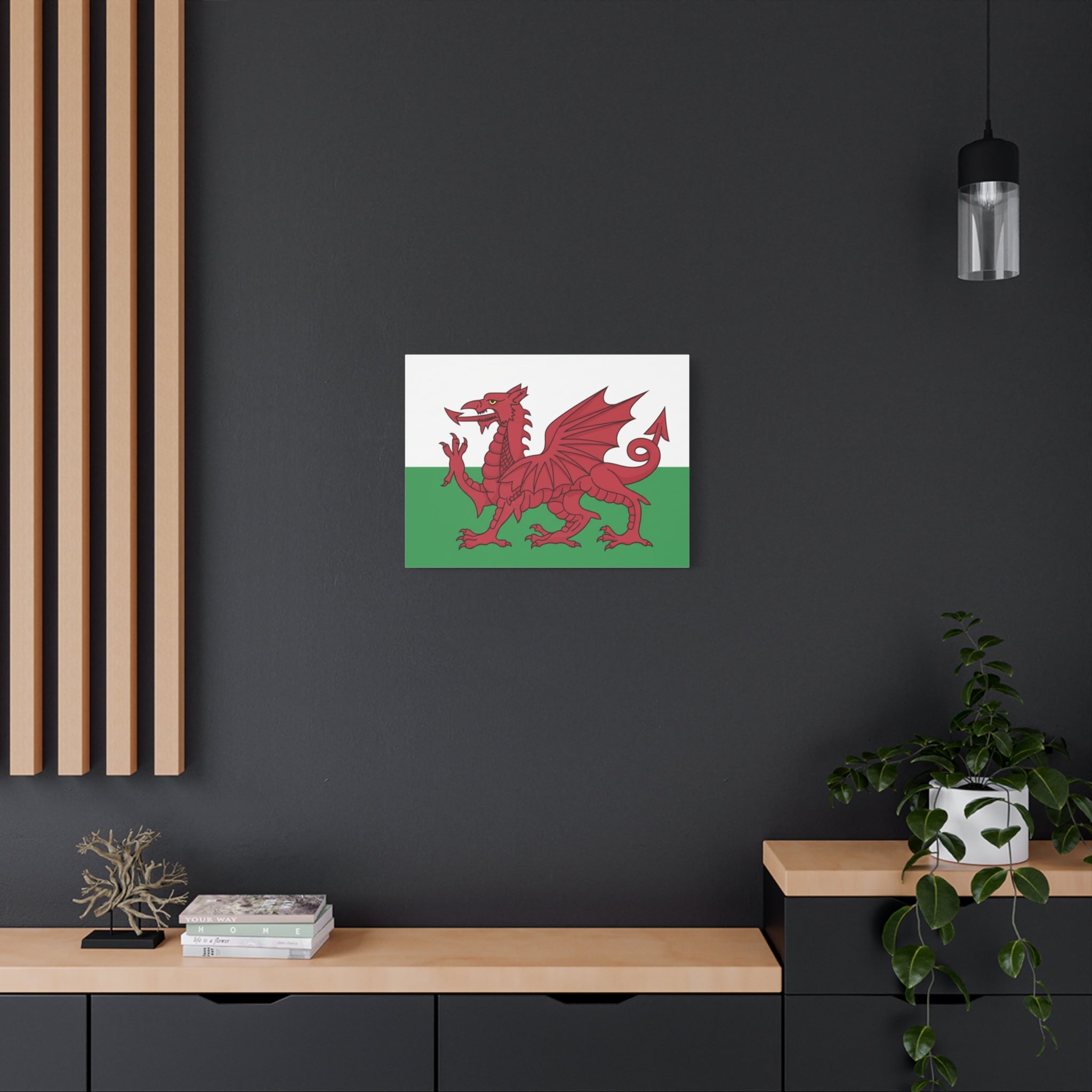 Welsh Flag Canvas Print — Red Dragon Matte Stretched Wall Art