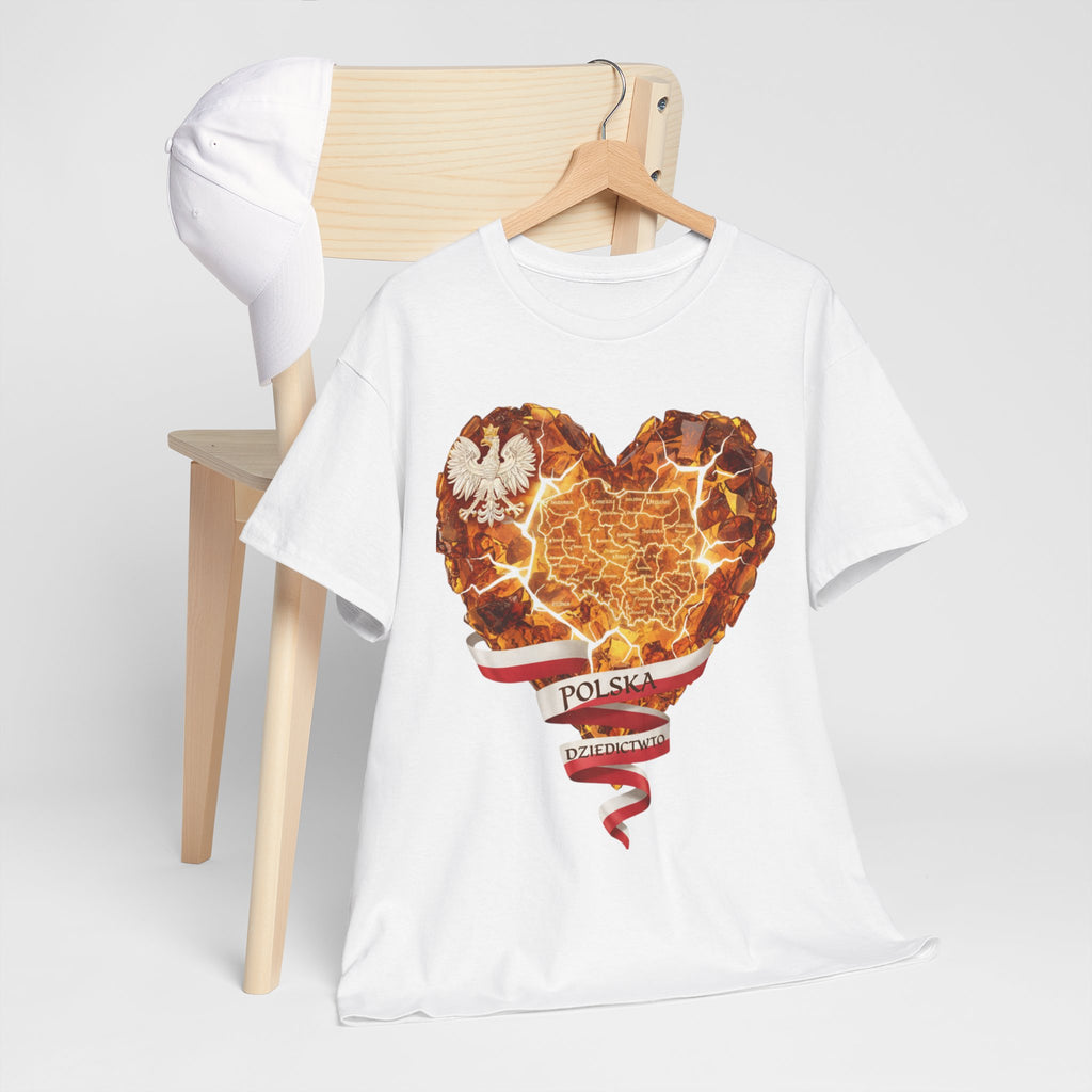 Polish Pride Heart Flame Tee | Polska Heritage T-Shirt