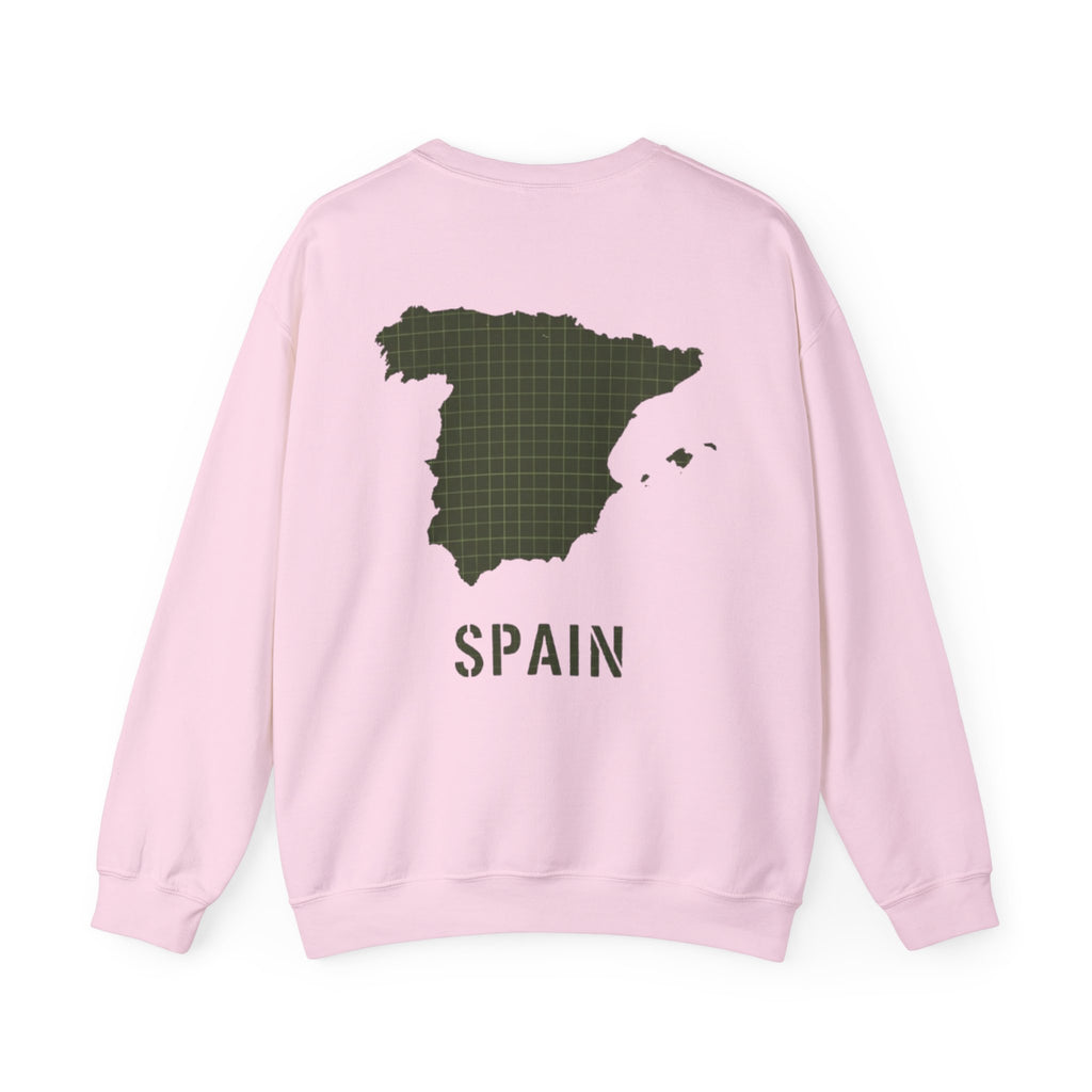 Spain Map Crewneck Sweatshirt — GALLUS Logo Travel Pullover