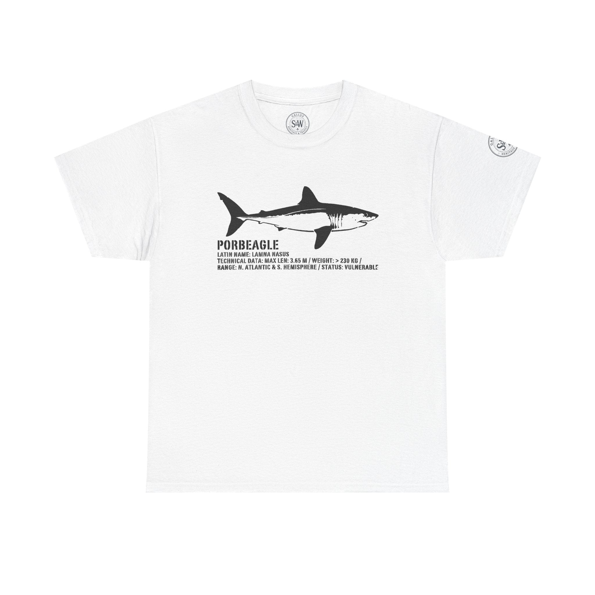 Shark Anatomy Tee — Porbeagle Illustration Shirt