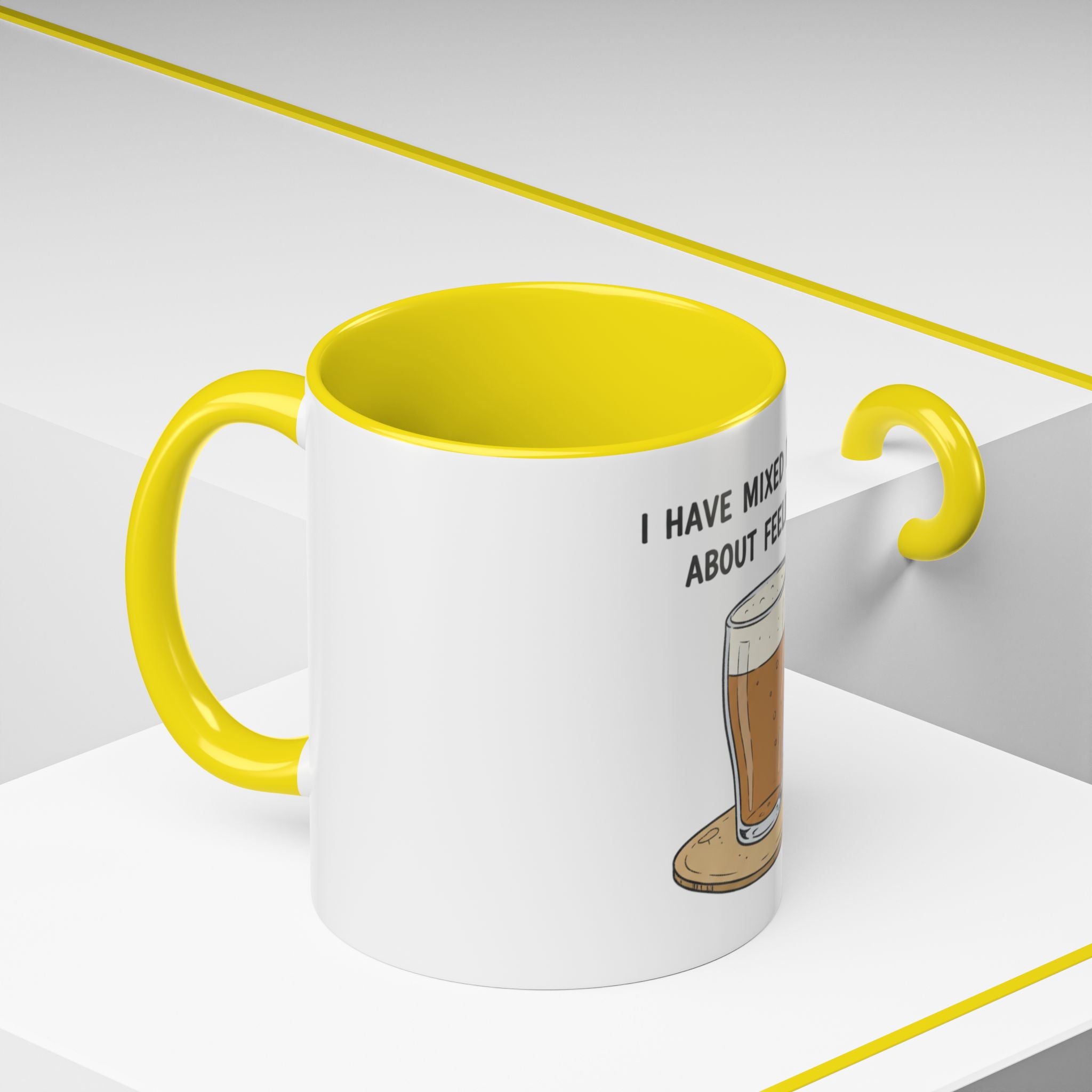 Coffee Mug - "I Have Mixed Drinks About Feelings" Funny Barware Gift