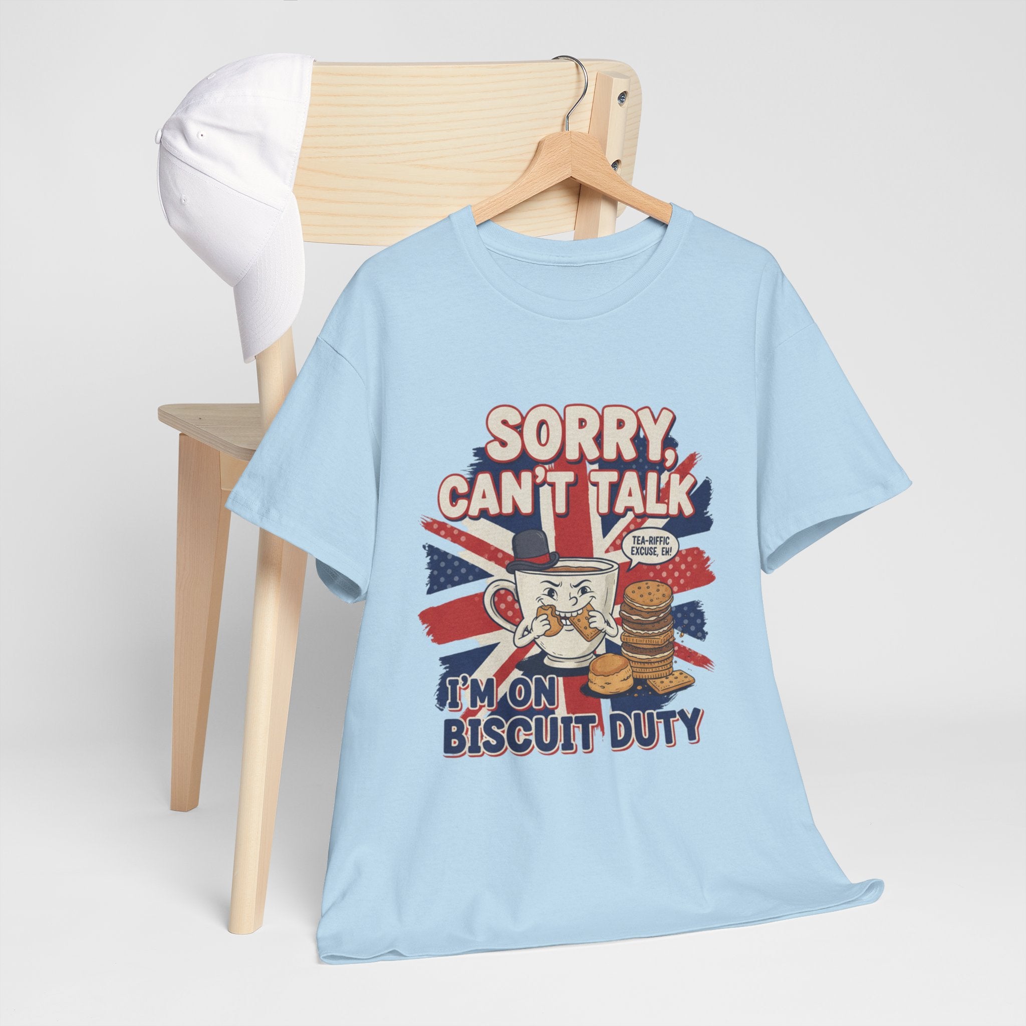 Biscuit Duty T‑Shirt - "Sorry Can't Talk, I'm On Biscuit Duty" British Tea & Biscuit Graphic Tee