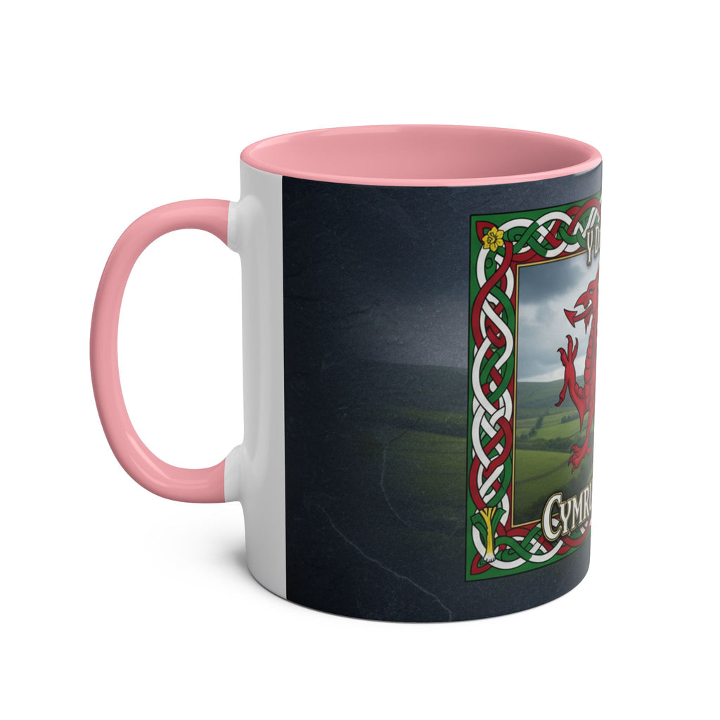 Welsh Dragon Coffee Mug — "Cymru Am Byth" Two-Tone 11oz