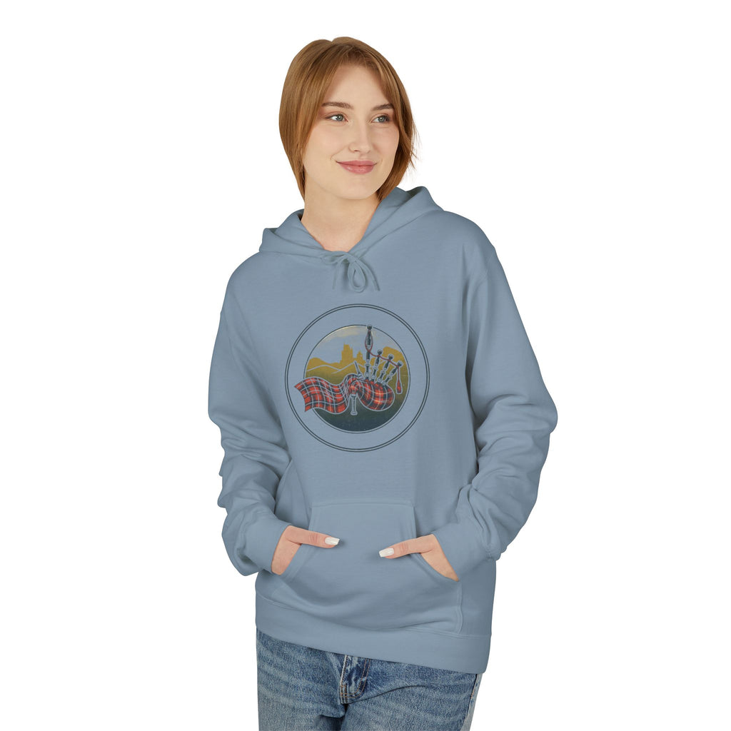 Vintage Mountain Waves Hoodie — Retro Scenic Nature Graphic