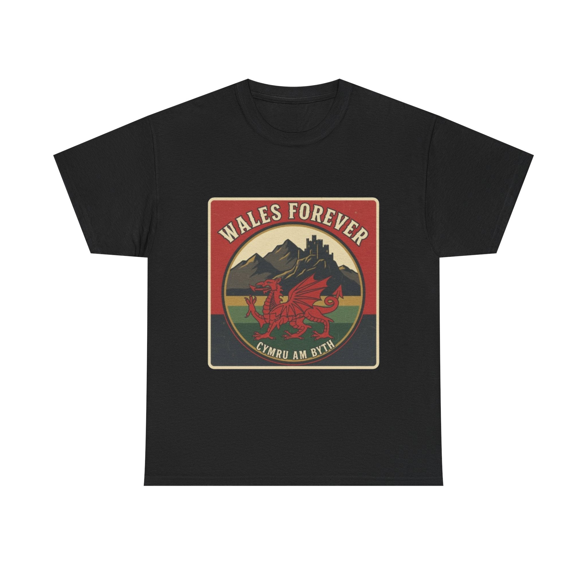 Wales Forever T-Shirt — Vintage Welsh Dragon Crest Tee