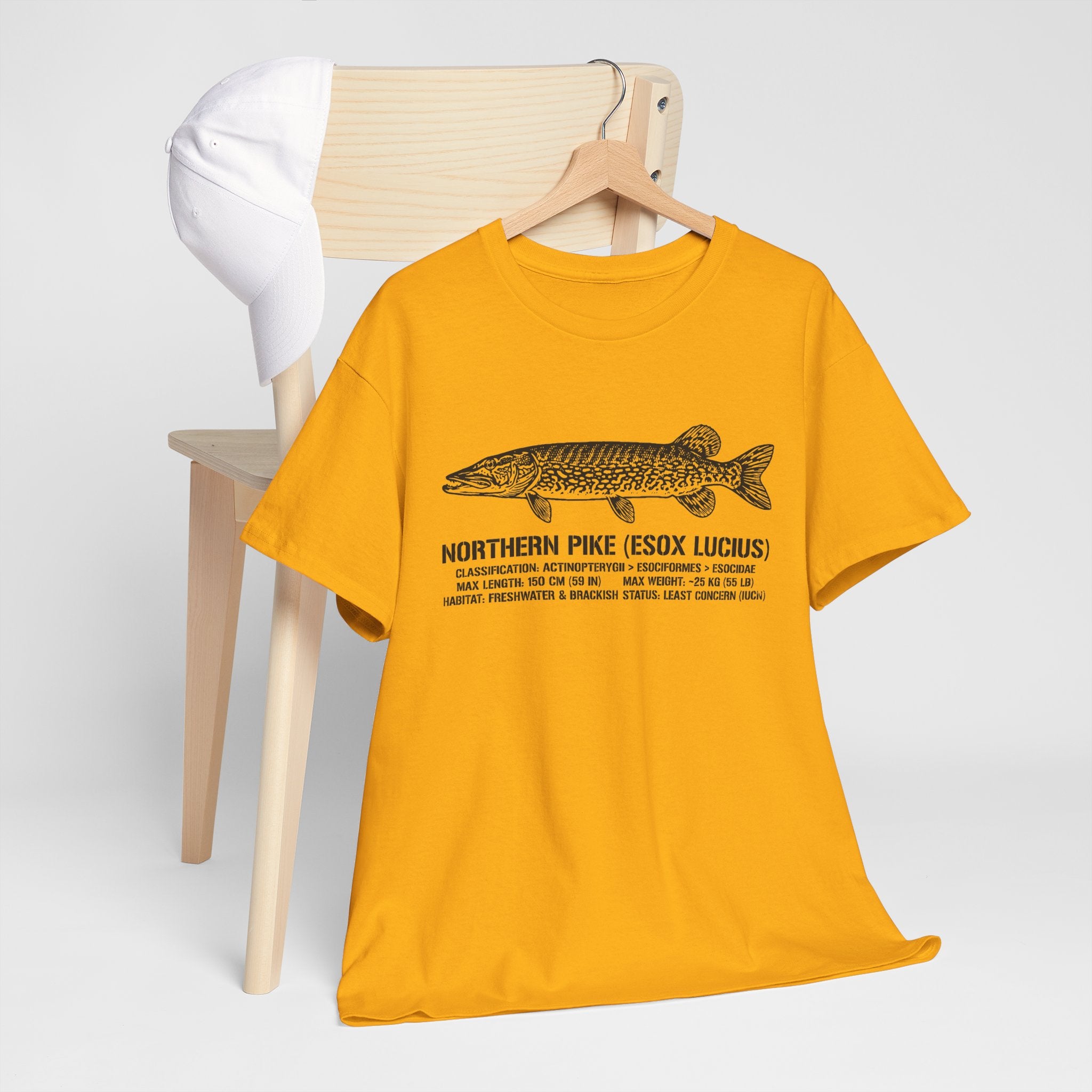 Northern Pike Illustration Tee — "Northern Pike (Esox Lucius)" Fishing Shirt