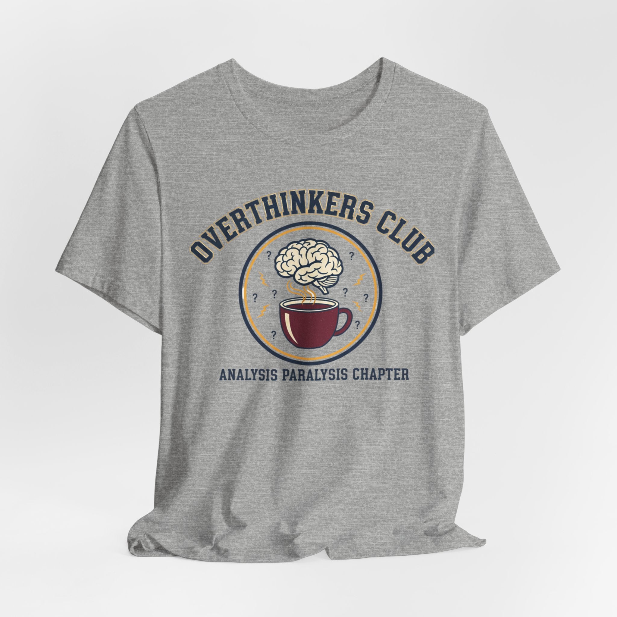 Overthinkers Club Tee | irony club shirt, varsity style shirt
