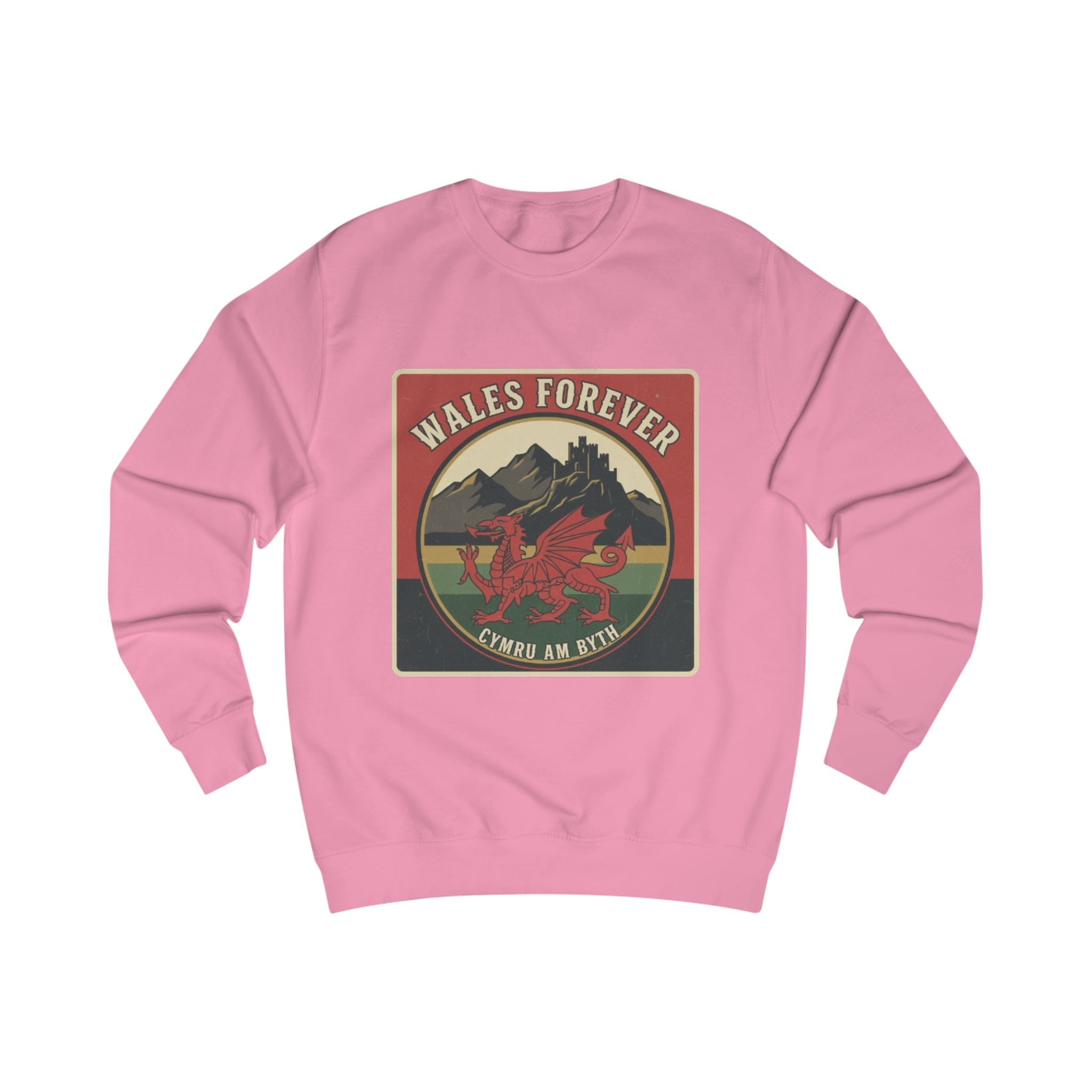 Wales Forever Sweatshirt — Welsh Dragon Vintage Mountain Crewneck