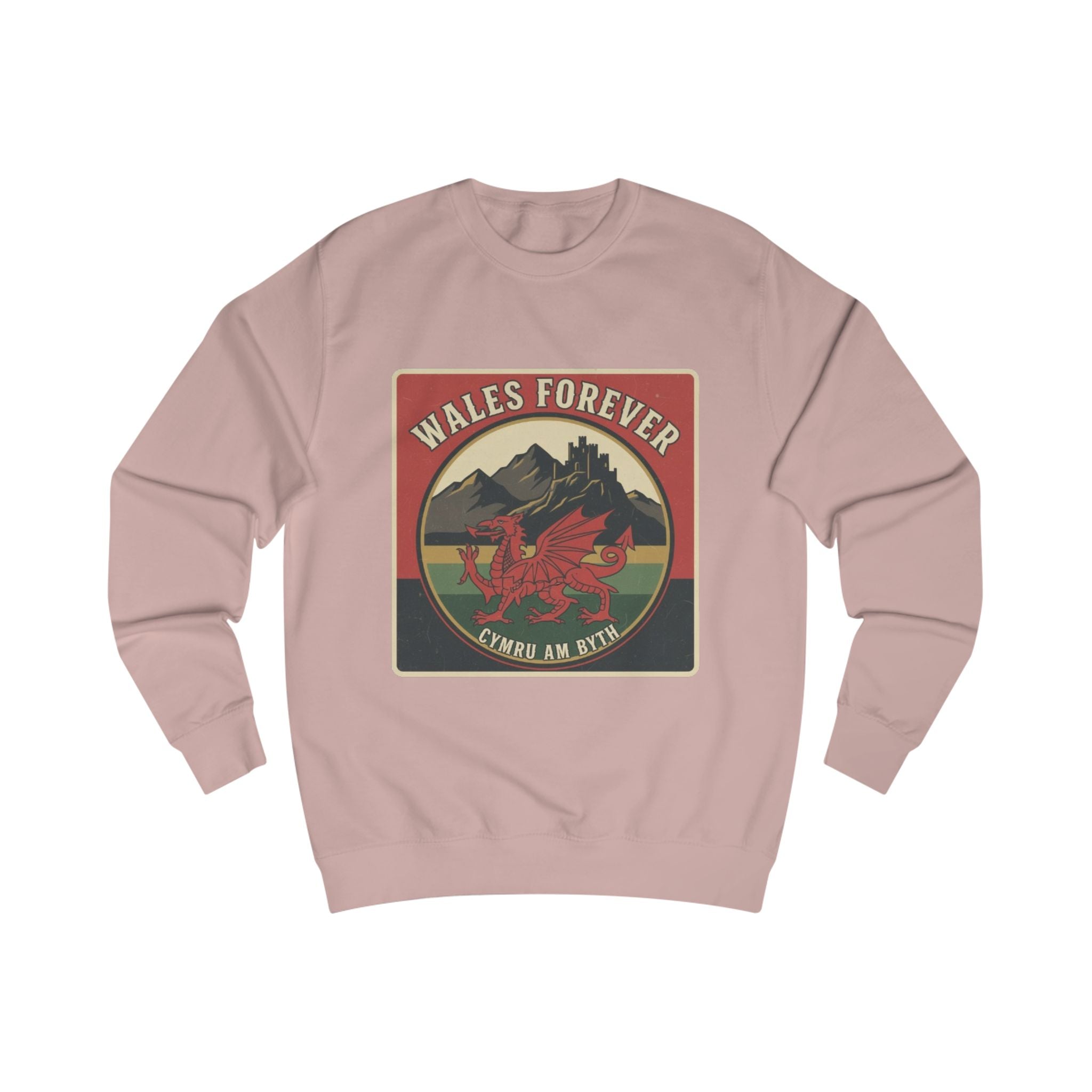 Wales Forever Sweatshirt — Welsh Dragon Vintage Mountain Crewneck
