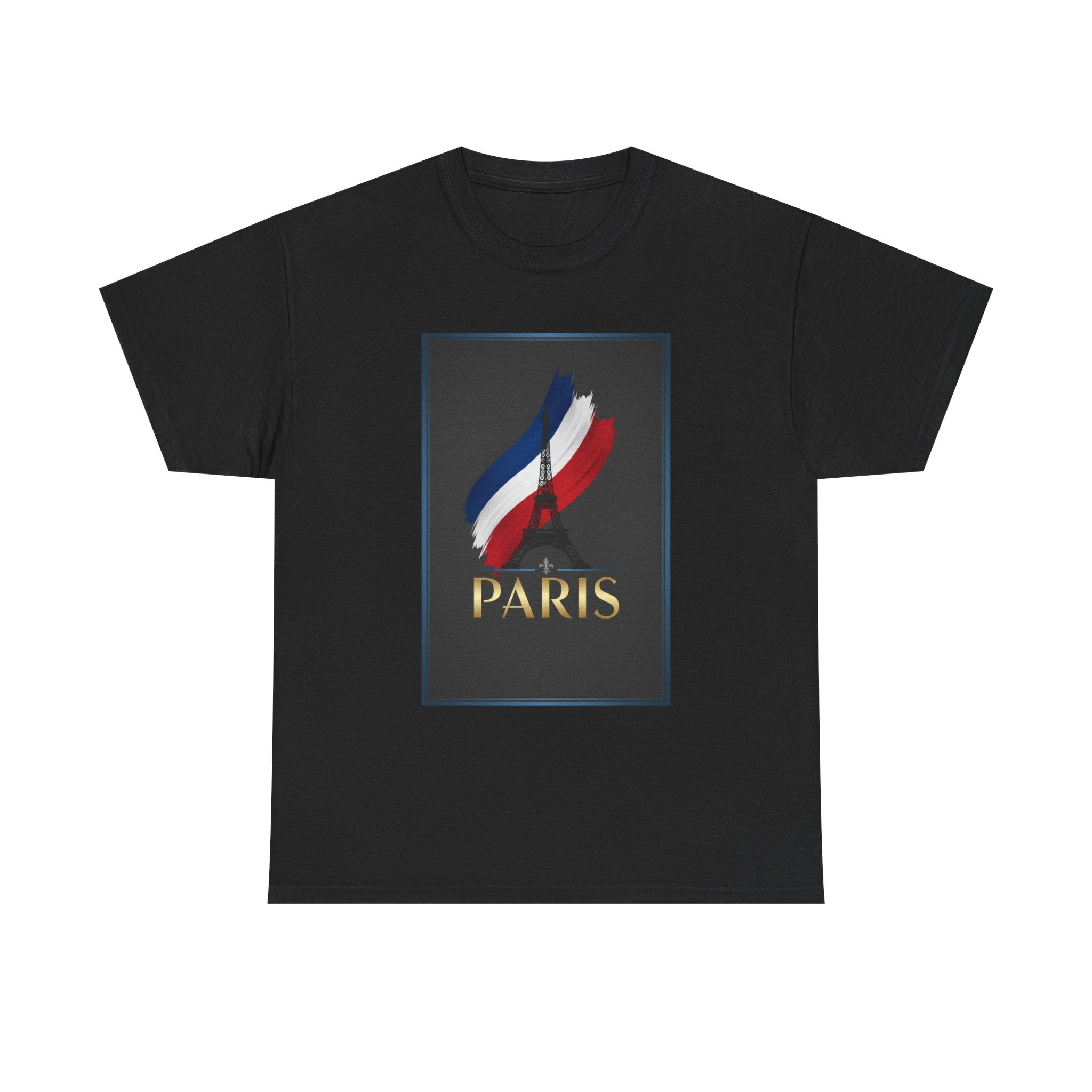 Paris Tricolor Graphic Tee — French Flag Brushstroke T-Shirt