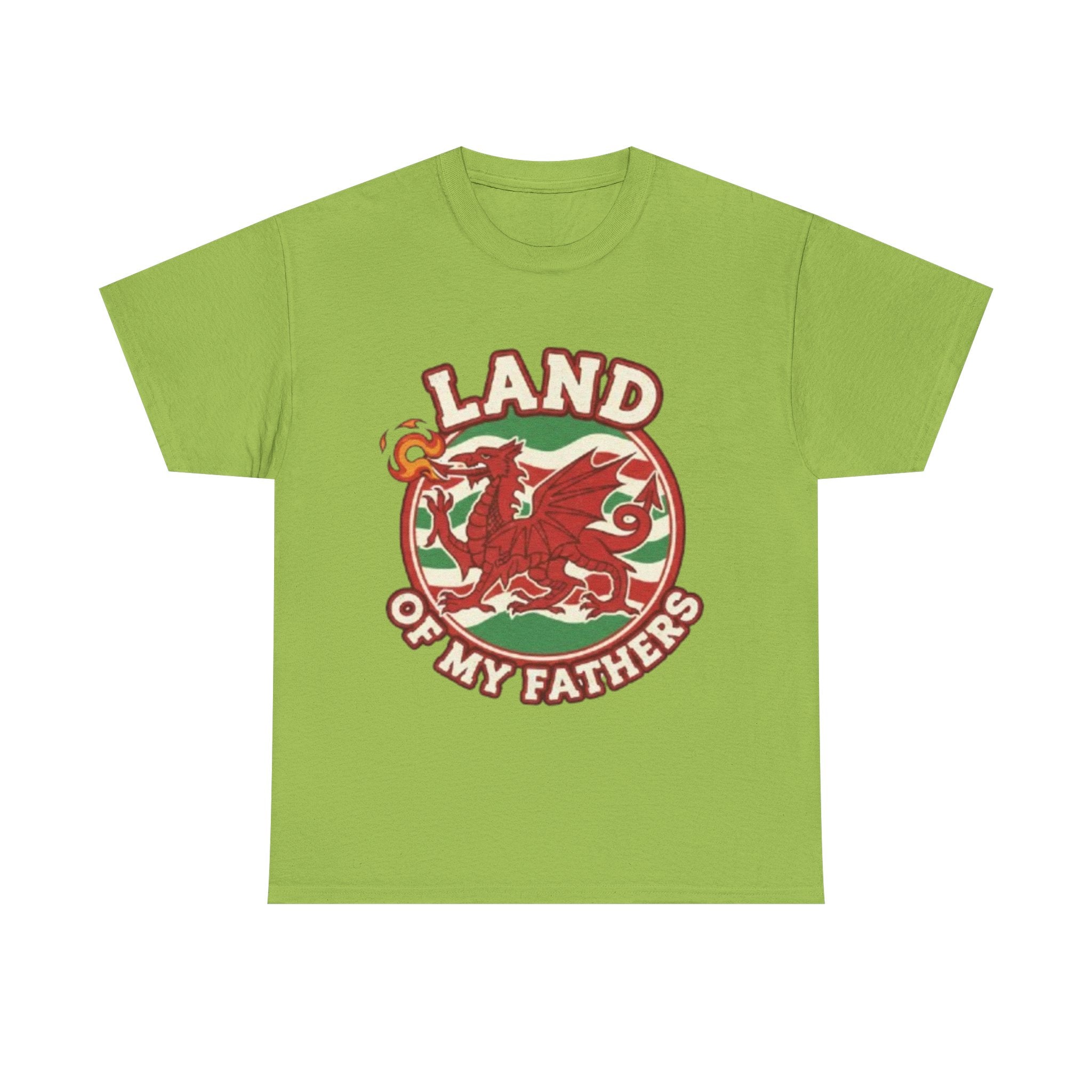 Land of My Fathers T‑Shirt — Welsh Dragon Vintage Crest Tee