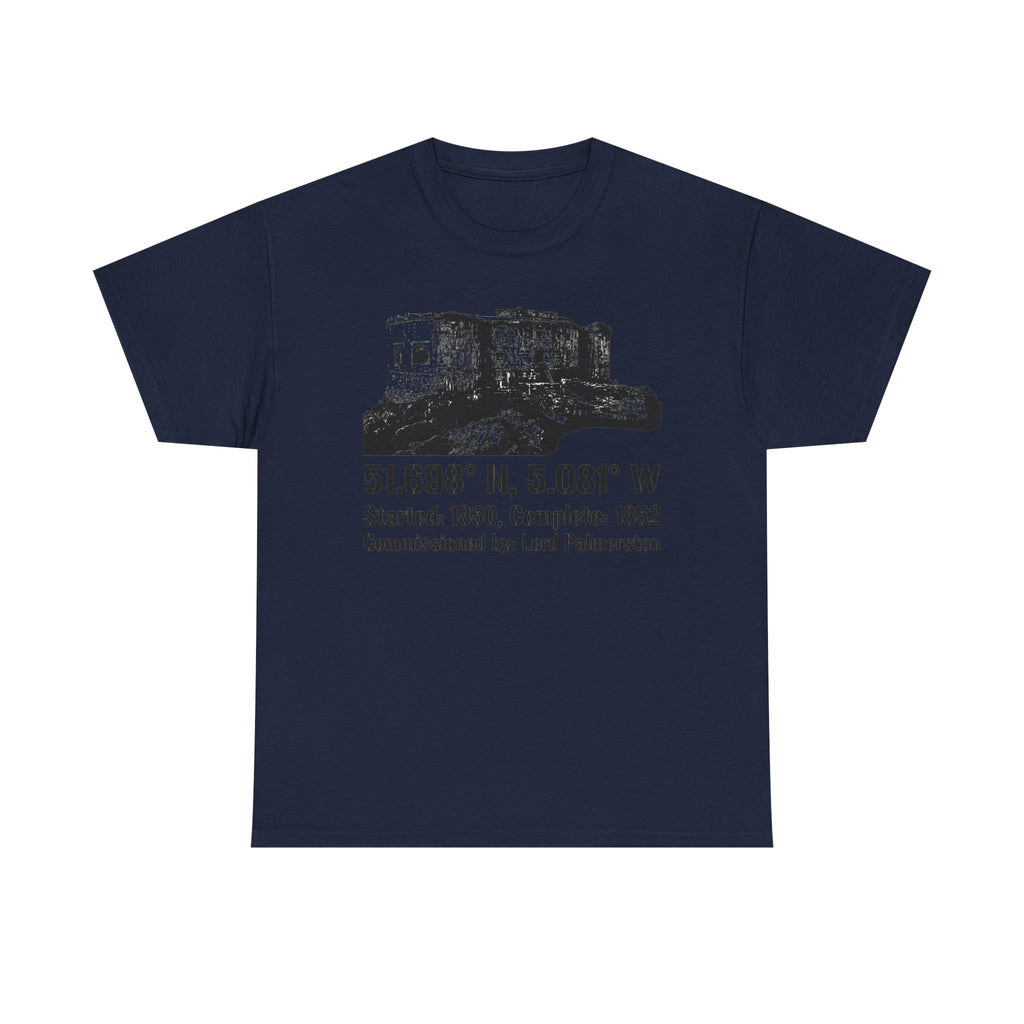 Stack Rock Fort T‑Shirt — Coastal Landmark Graphic Tee