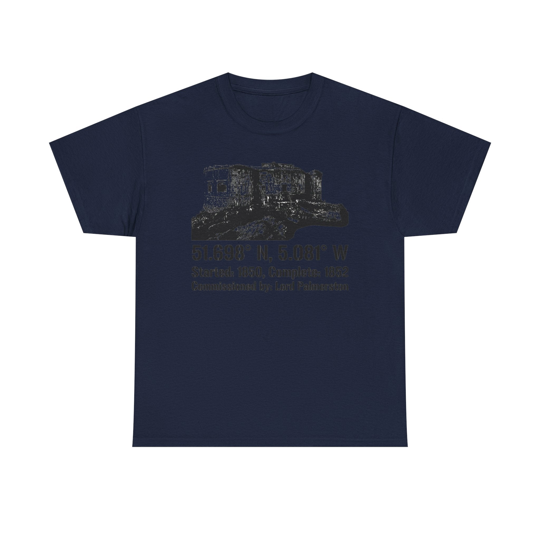 Stack Rock Fort T‑Shirt — Coastal Landmark Graphic Tee