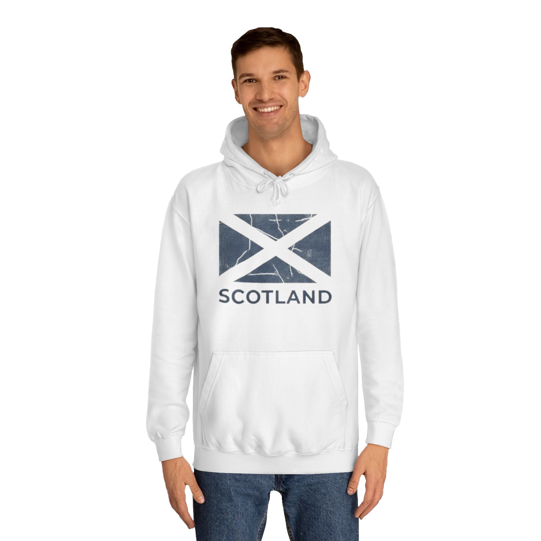 Scotland Saltire Hoodie – Distressed Flag College Pullover