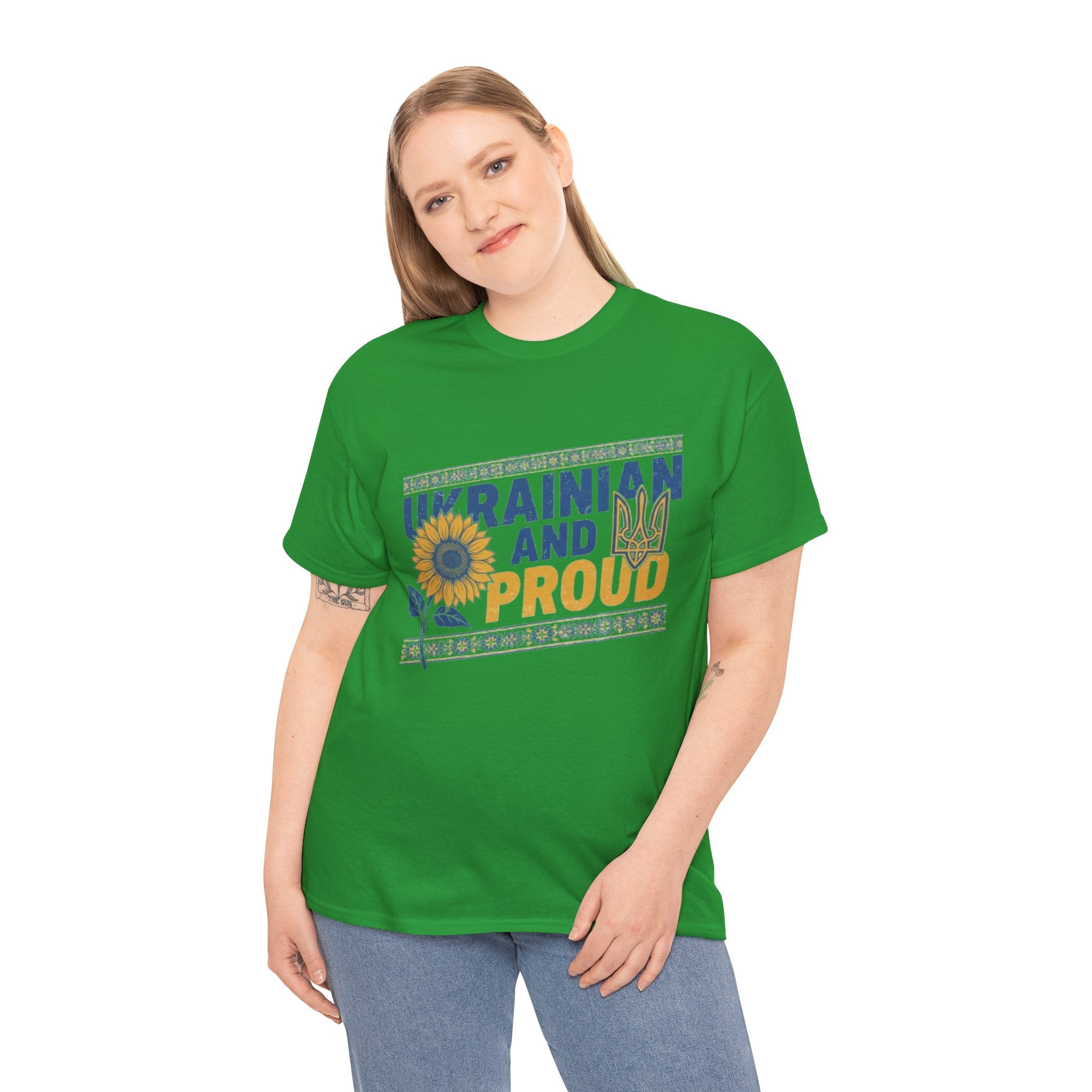 Ukrainian and Proud T-Shirt — Sunflower & Tryzub Patriotic Tee