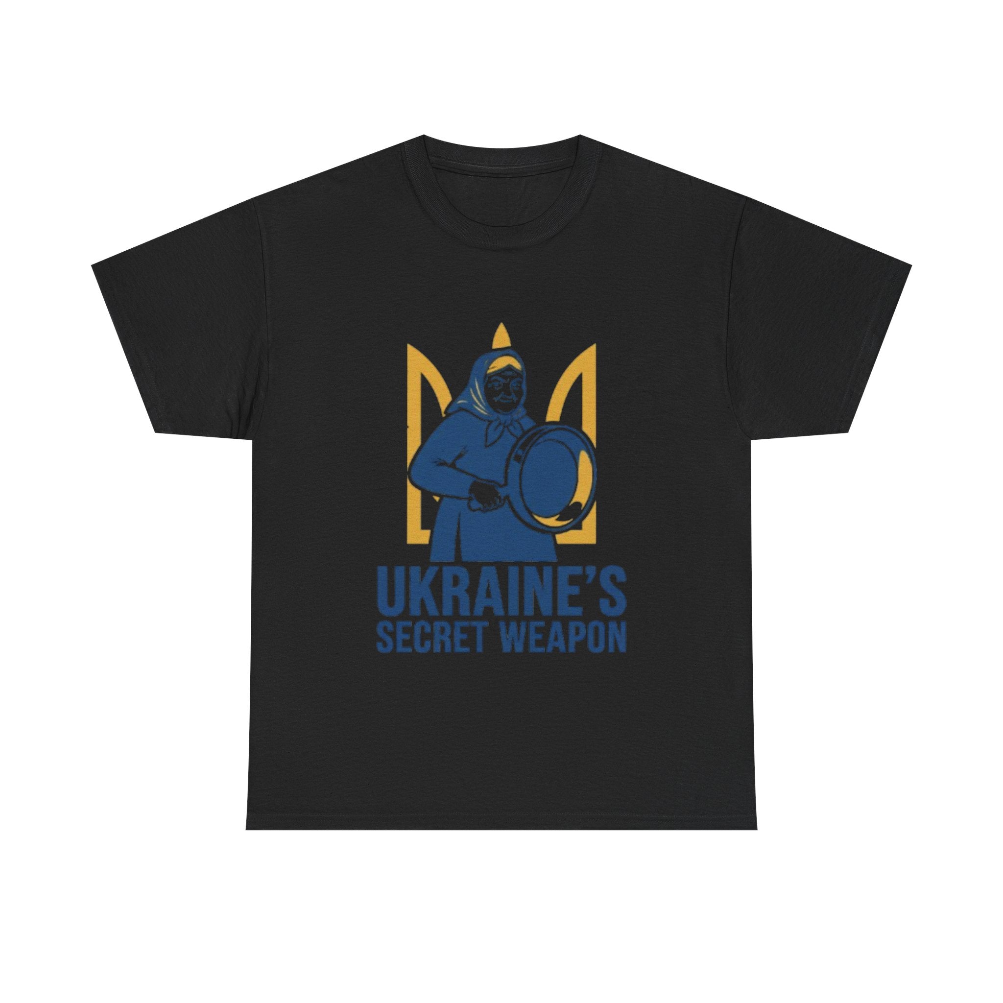 T-Shirt — "Ukraine's Secret Weapon" Grandma with Pot Design