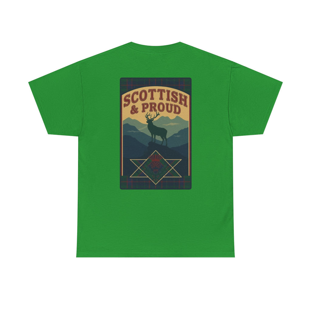 Scottish & Proud T‑Shirt — Retro Stag Scotland Flag Tee