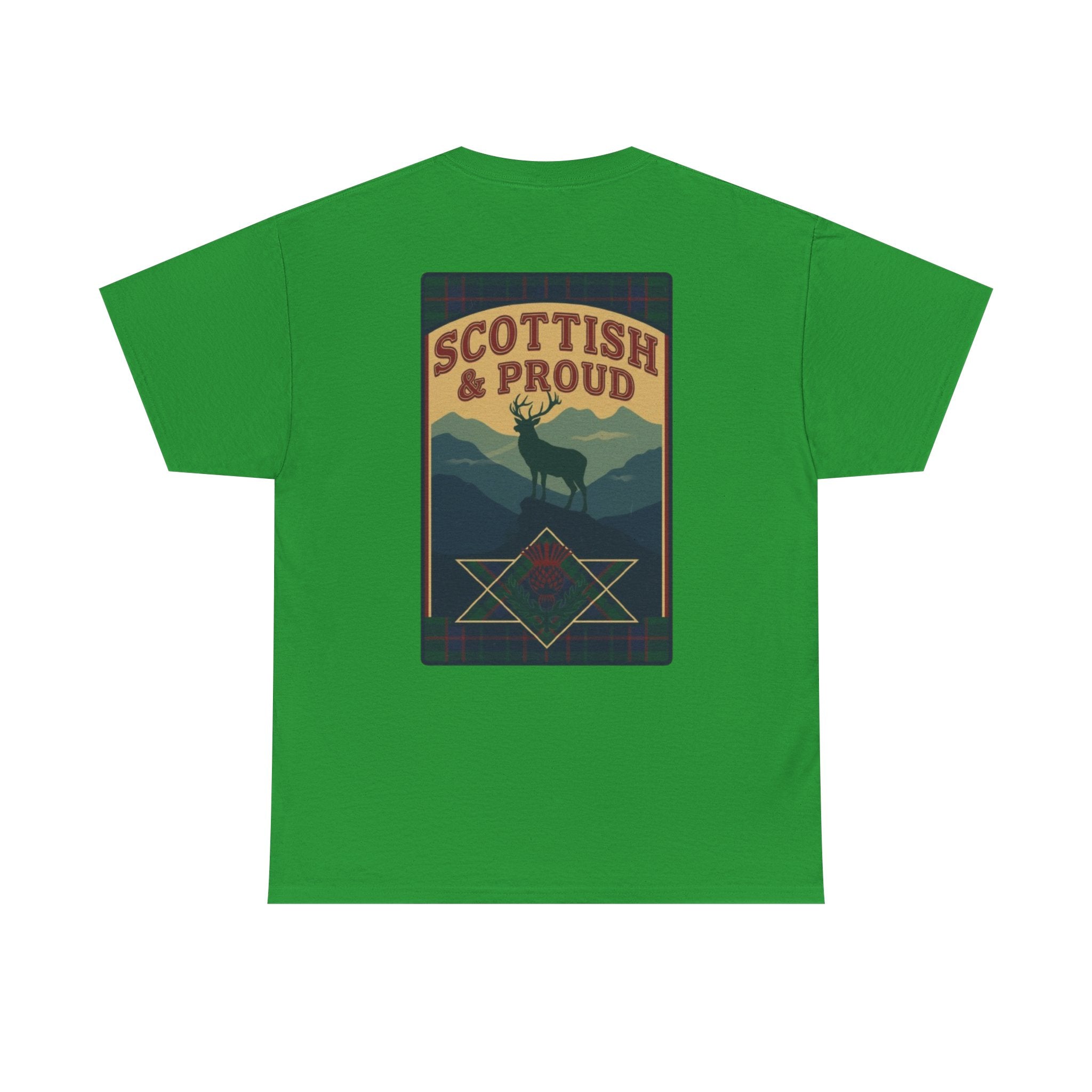 Scottish & Proud T‑Shirt — Retro Stag Scotland Flag Tee