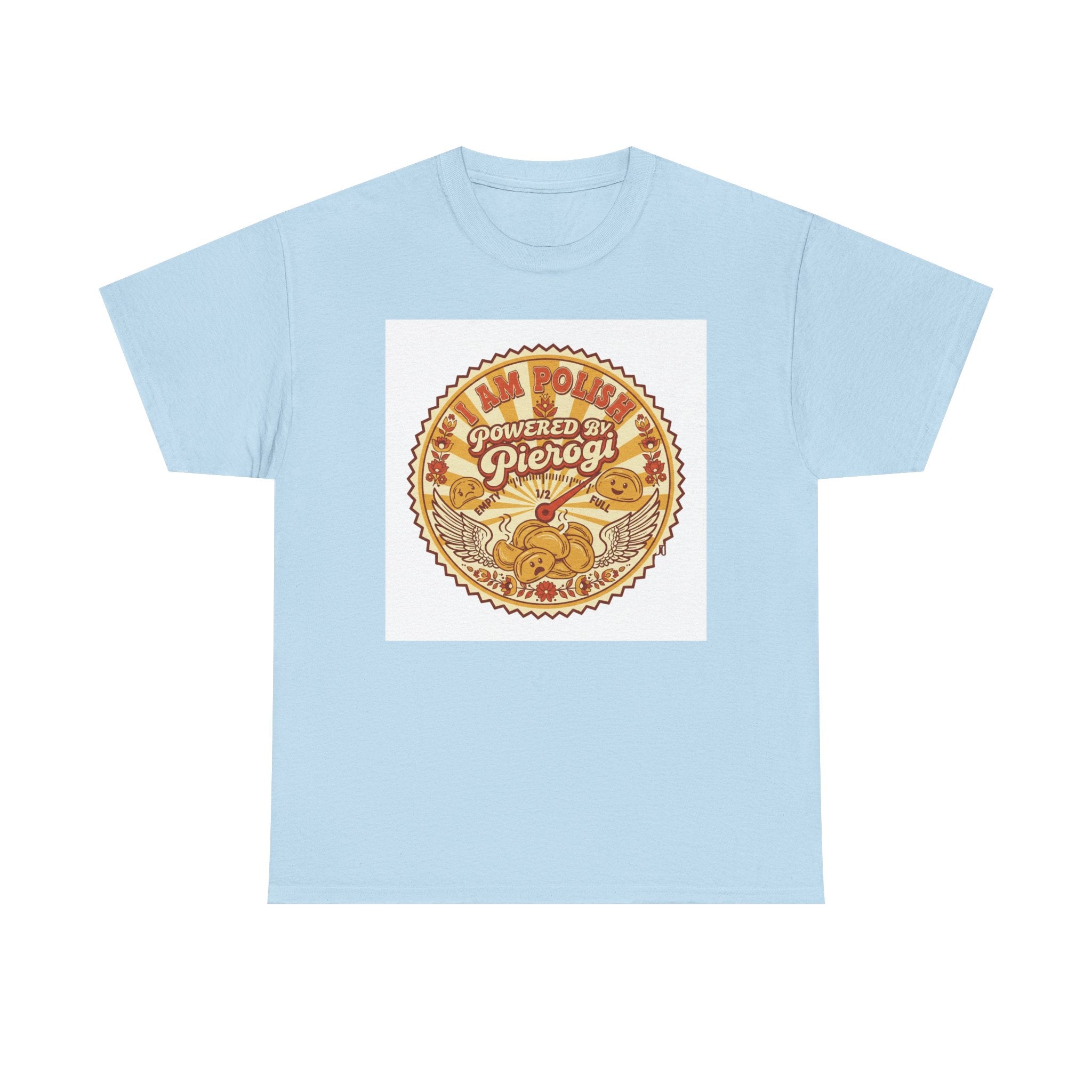 Pierogi Powered Tee — "All Power to Pierogi" Retro Food Lover T-Shirt