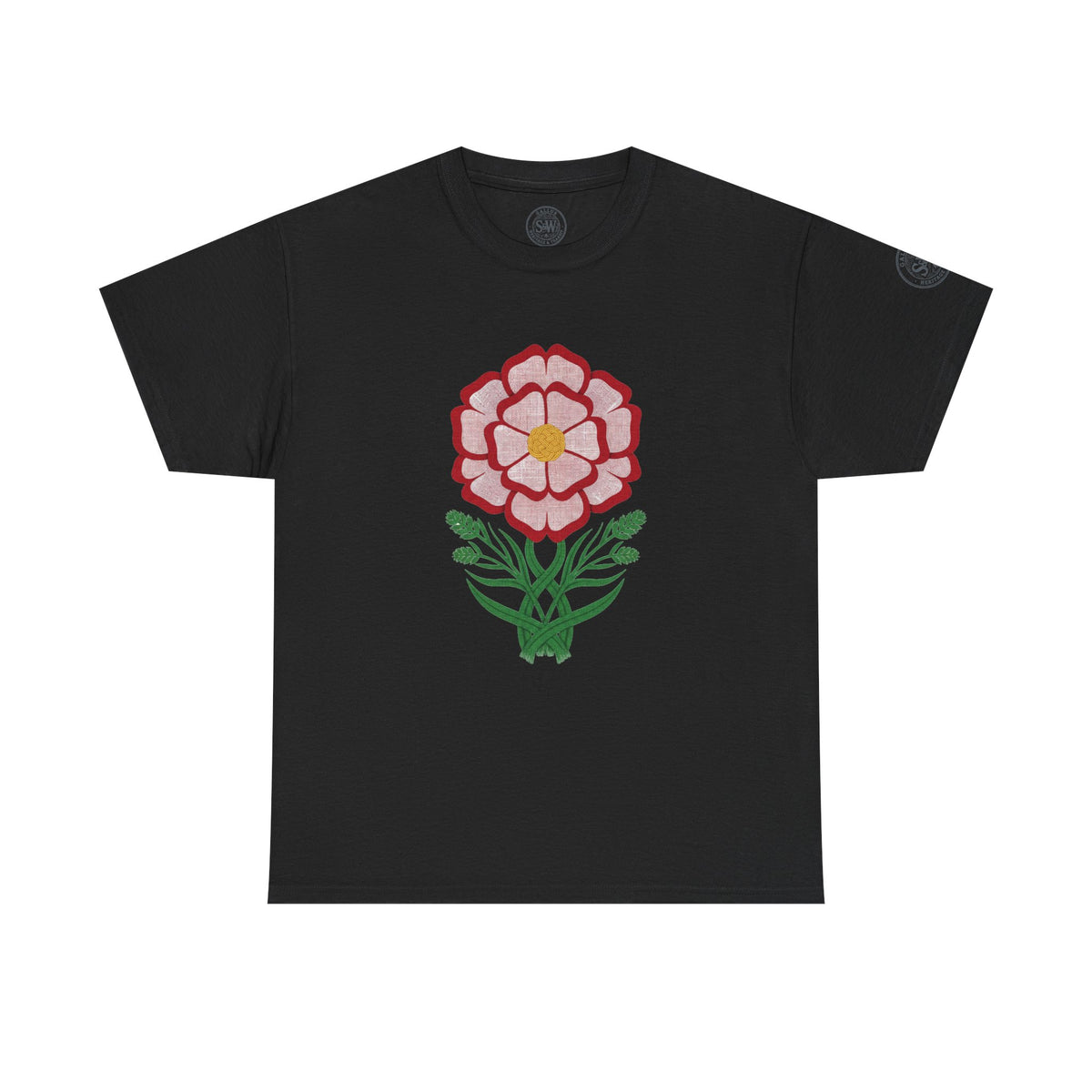 Tudor Rose England T-Shirt — Floral Heritage Graphic Tee — product image 2
