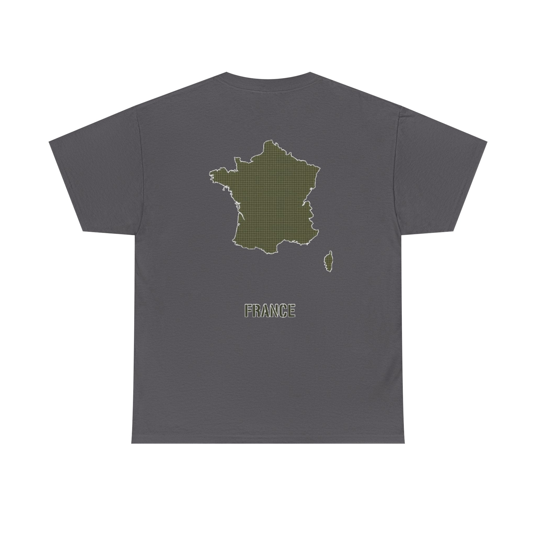 France Map T-Shirt — Minimalist Olive France Map Tee
