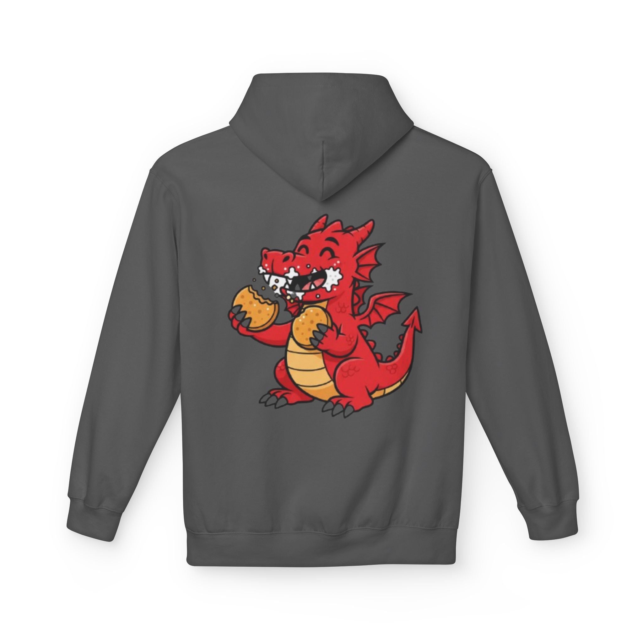 Welsh Dragon Hoodie — Retro Flag Front & Cute Red Dragon Back