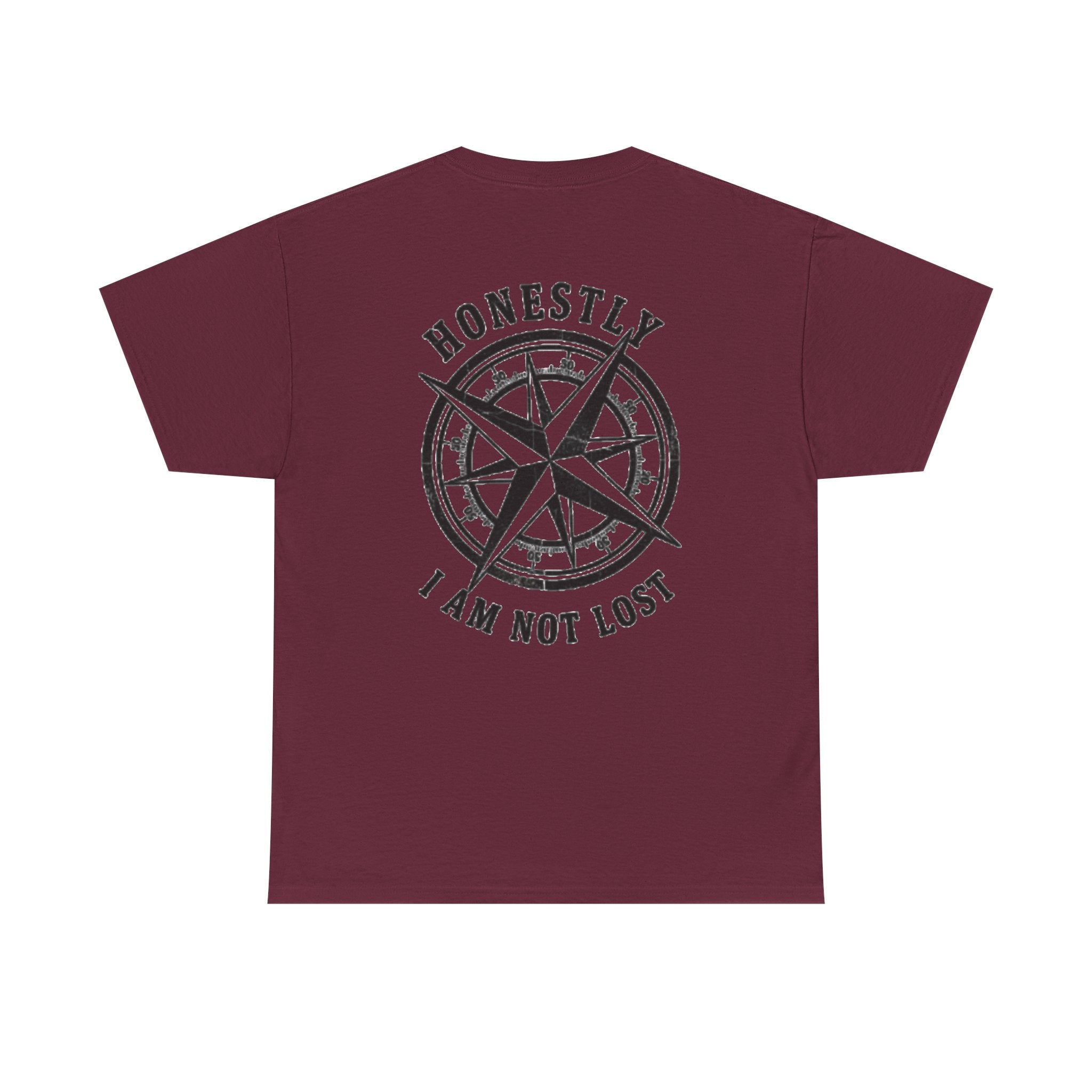 T-Shirt — 'GALLUS' Front Logo with Compass Back: 'Honestly I Am Not Lost' Casual Graphic Tee