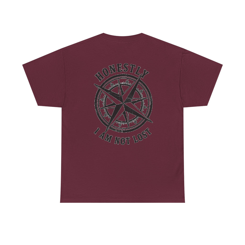 T-Shirt — 'GALLUS' Front Logo with Compass Back: 'Honestly I Am Not Lost' Casual Graphic Tee