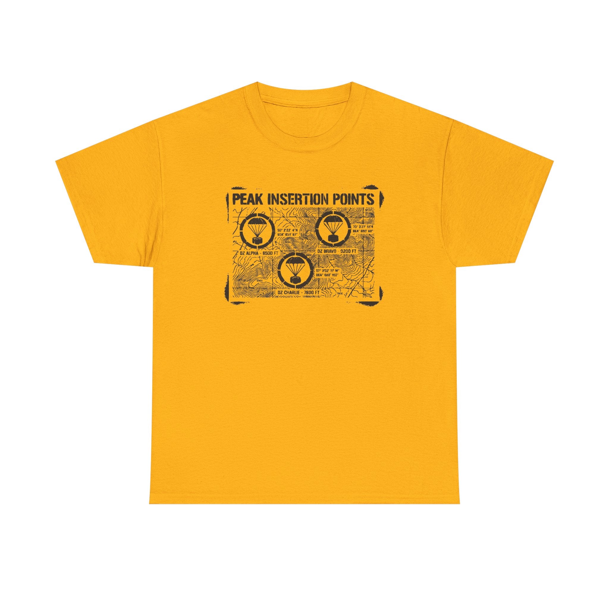 Retro Mountain Schematic Graphic T-Shirt — Technical Diagram Hiking Tee