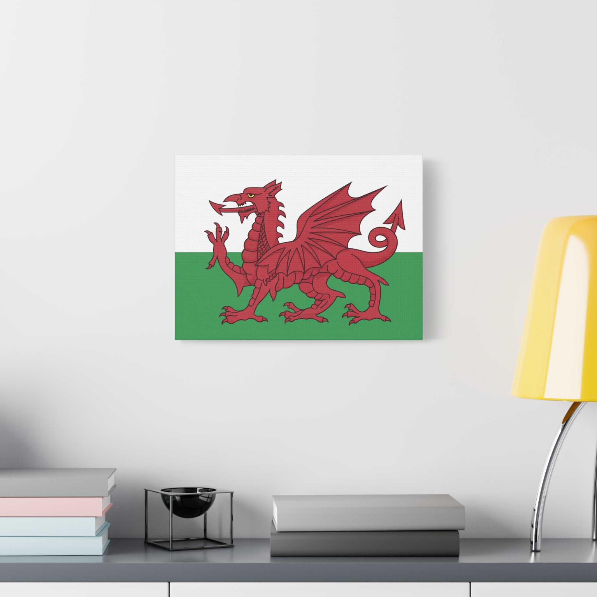 Welsh Flag Canvas Print — Red Dragon Matte Stretched Wall Art