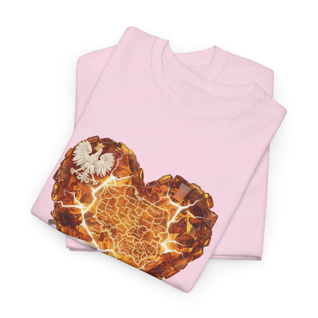 Polish Pride Heart Flame Tee | Polska Heritage T-Shirt