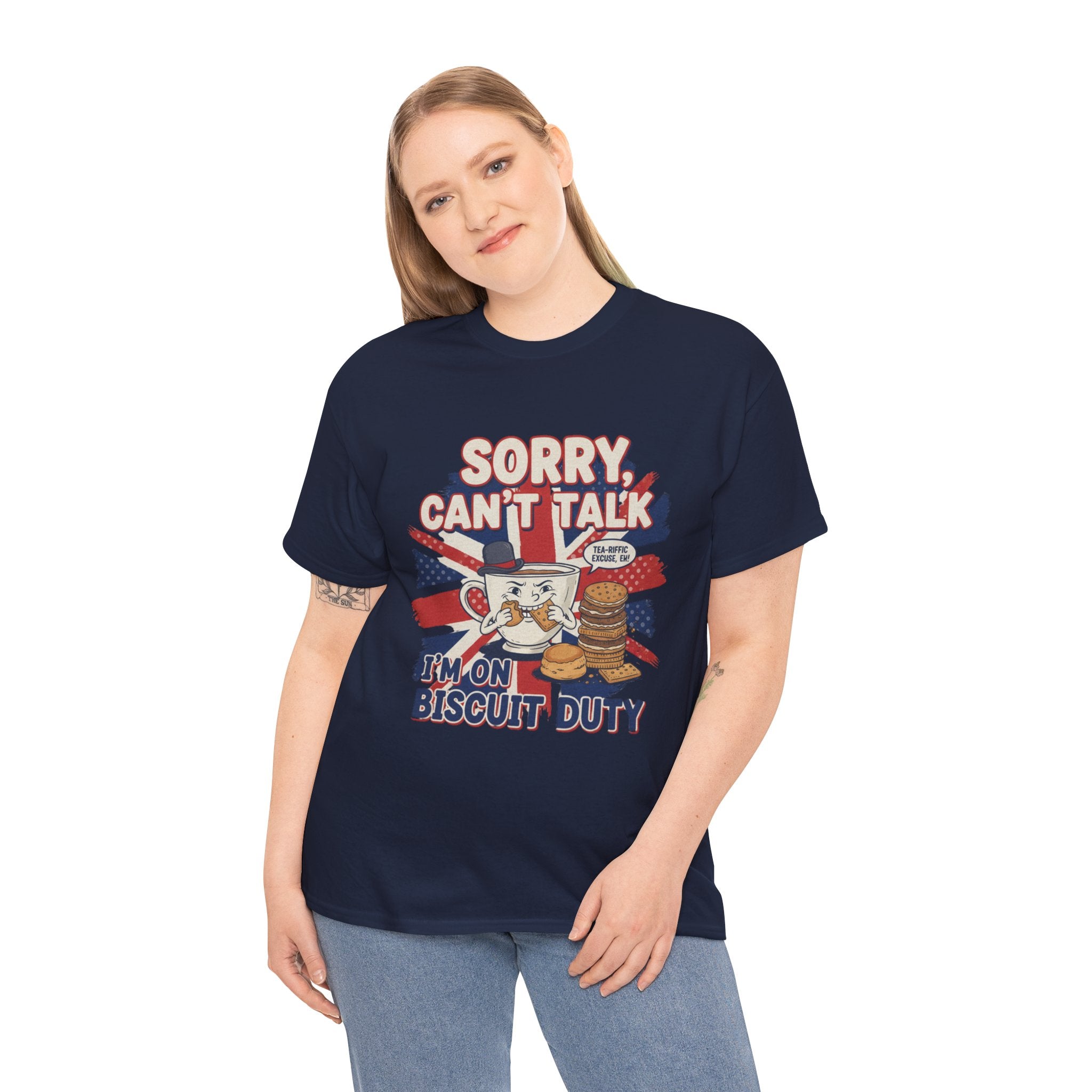 Biscuit Duty T‑Shirt - "Sorry Can't Talk, I'm On Biscuit Duty" British Tea & Biscuit Graphic Tee