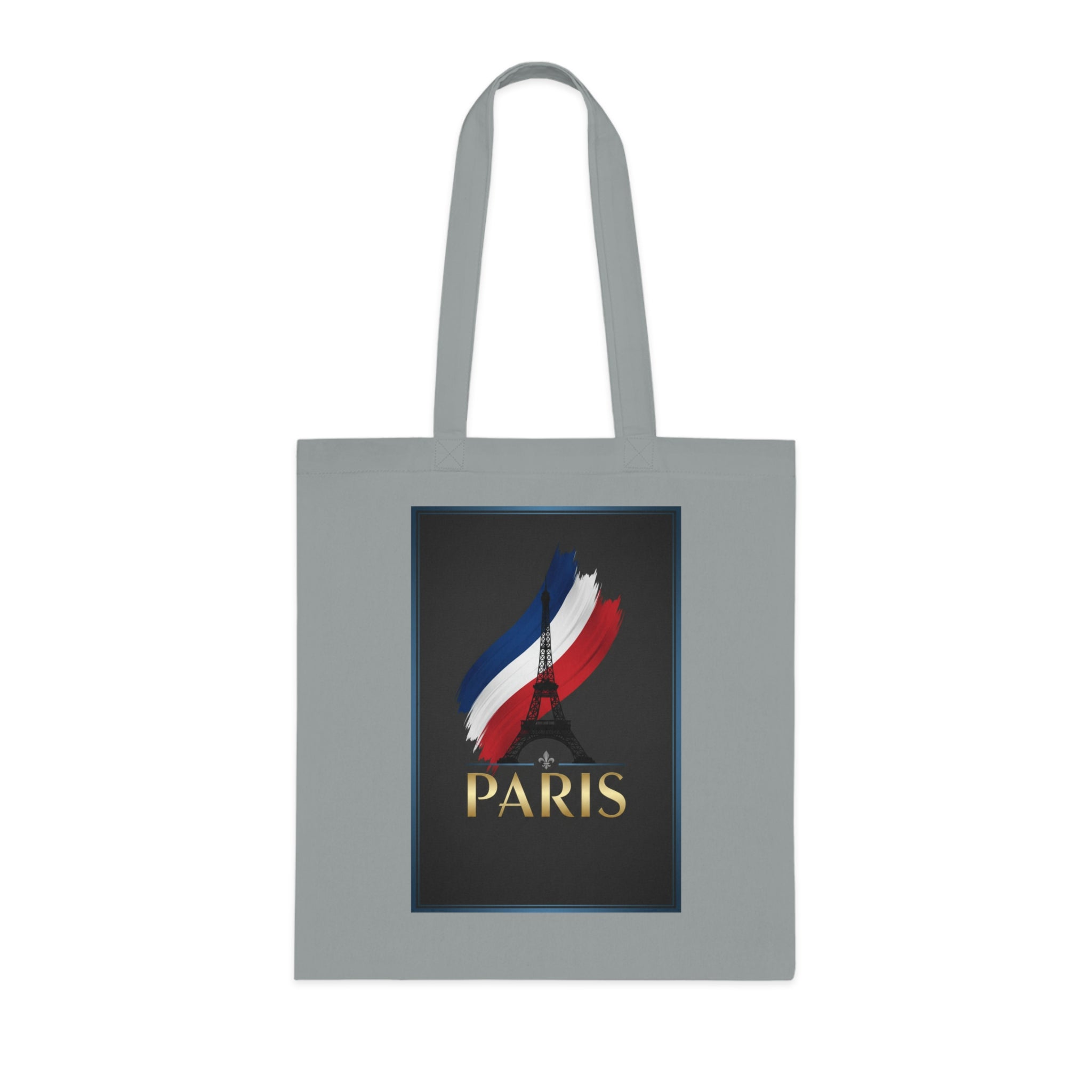 Paris Tricolor Cotton Tote Bag — Eiffel Tower Travel Souvenir