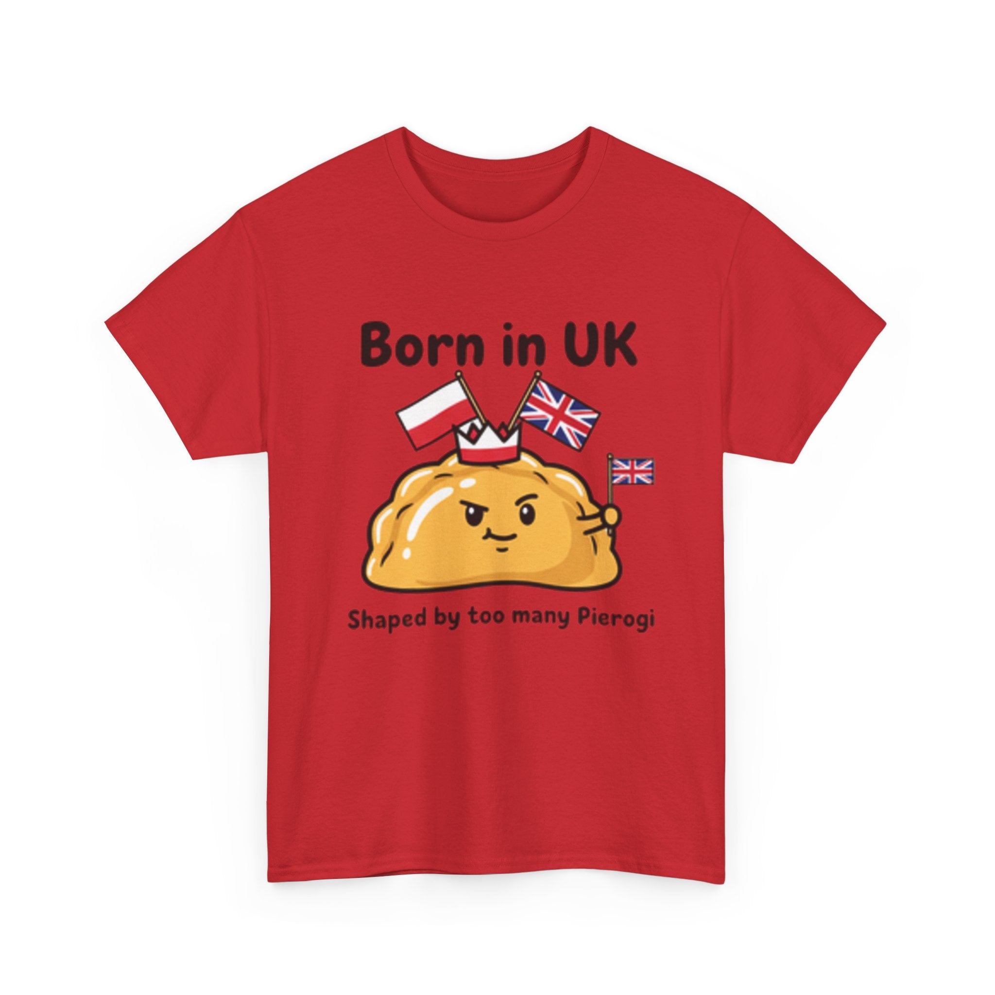 Born in UK Pierogi T‑Shirt — Funny Polish‑British Pride Tee
