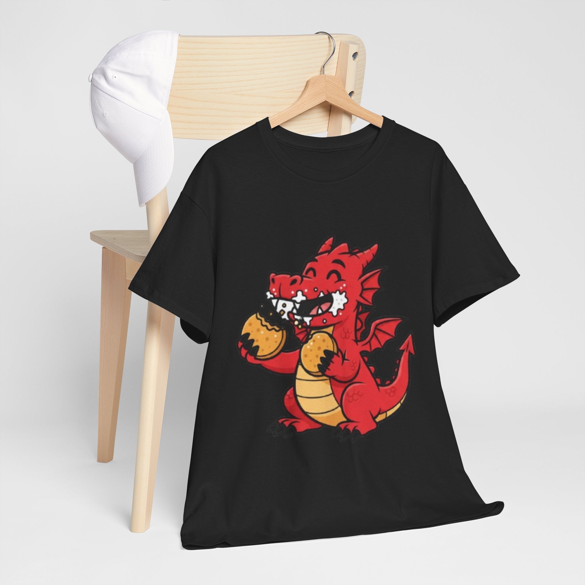 Red Dragon Eating Tacos T-Shirt — Cute Cartoon Taco Lover Tee
