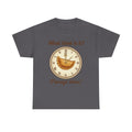 Pierogi Time T‑Shirt — "What time is it? Pierogi time!" Vintage Clock Food Tee