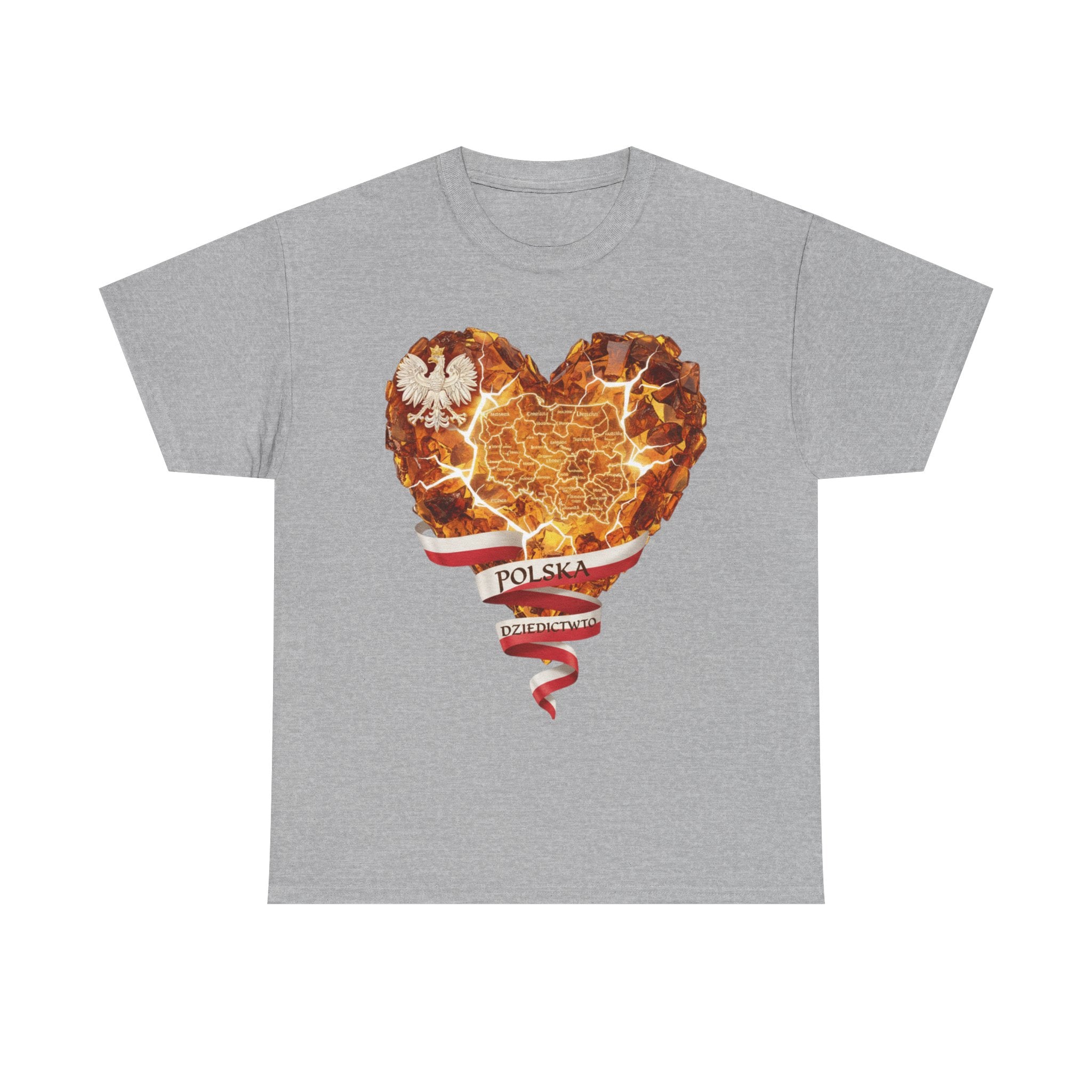 Polish Pride Heart Flame Tee | Polska Heritage T-Shirt
