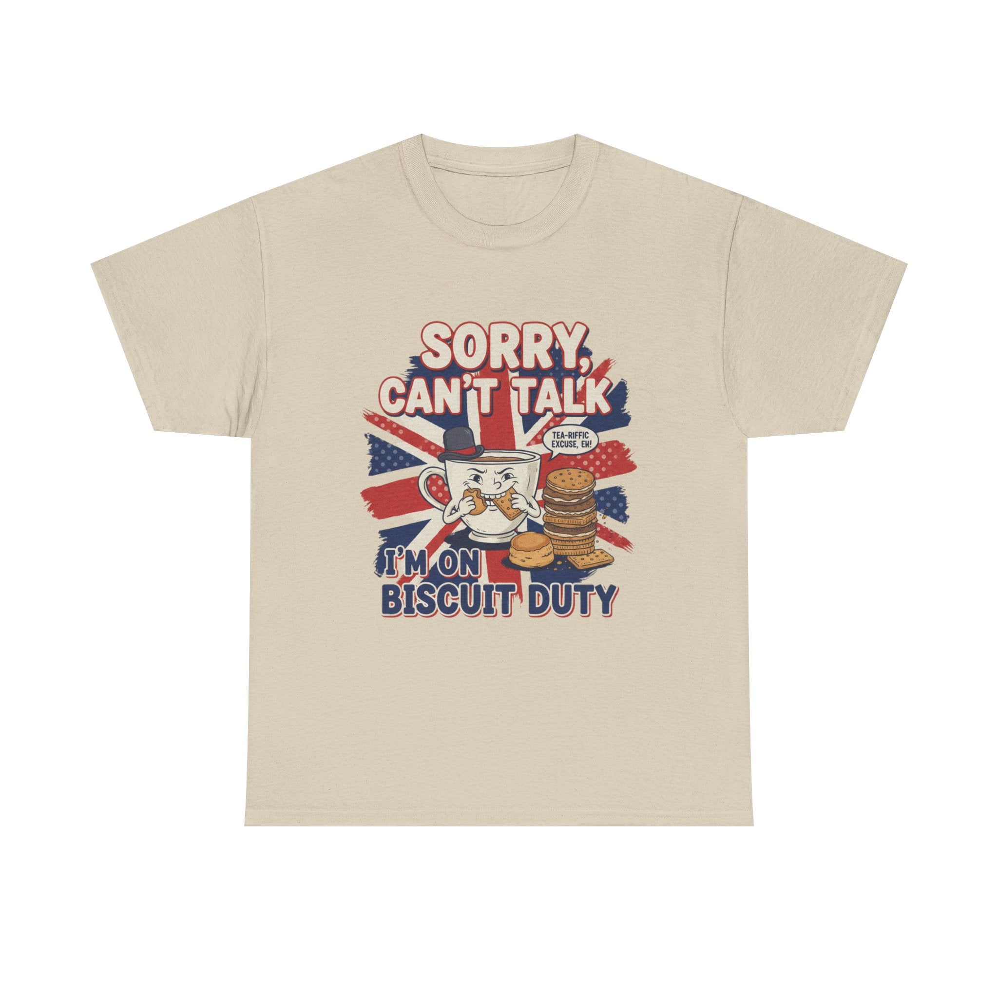 Biscuit Duty T‑Shirt - "Sorry Can't Talk, I'm On Biscuit Duty" British Tea & Biscuit Graphic Tee